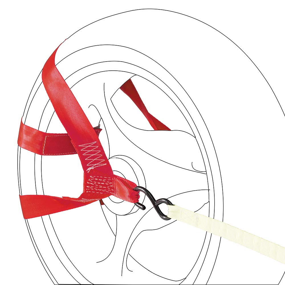 Moto4U Universal Motorcycle Rear Wheel Tie Down Strap In Red