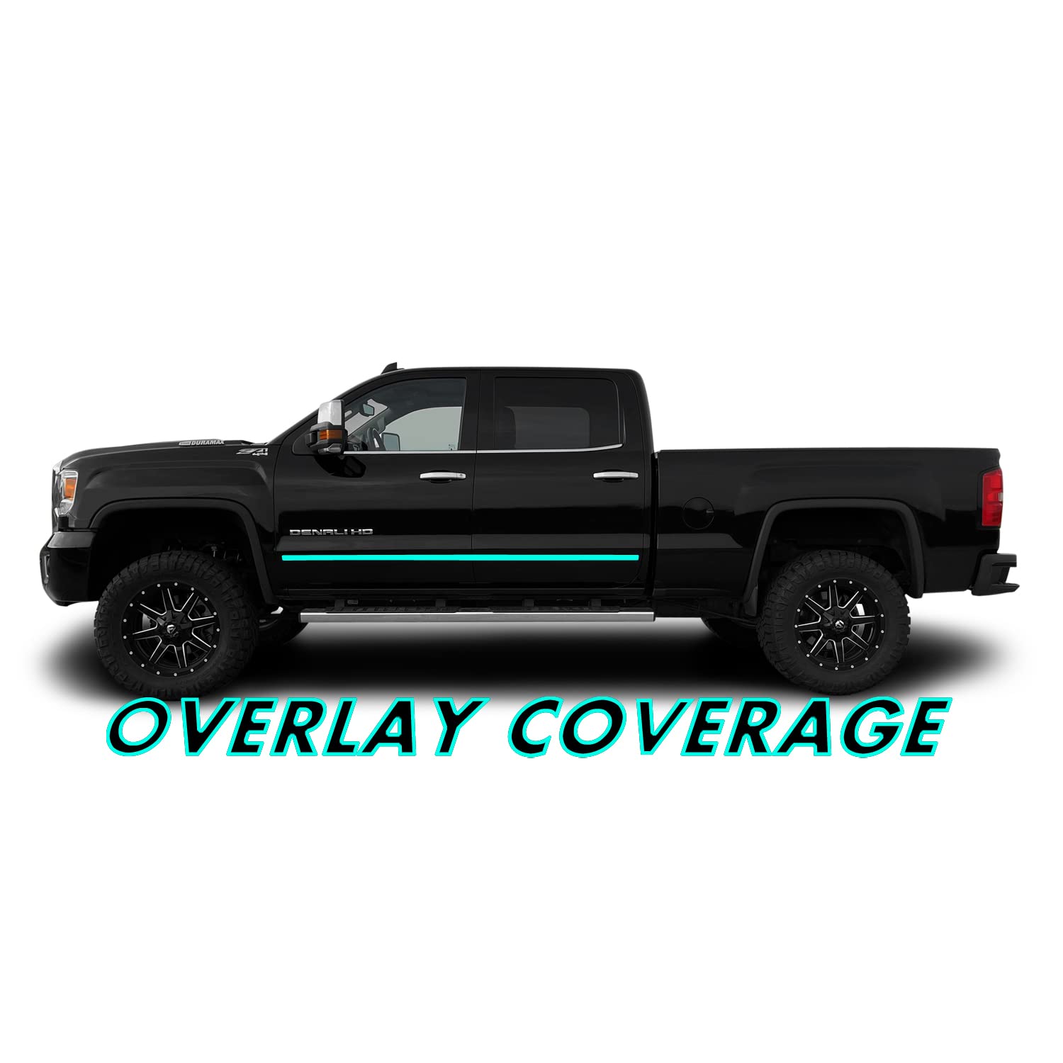 Slickmod Chrome Delete Blackout Vinyl Overlay For 20142019 Gmc Sierra 1500 2500 3500 Door Trim 2. Door Trim, Gloss Black