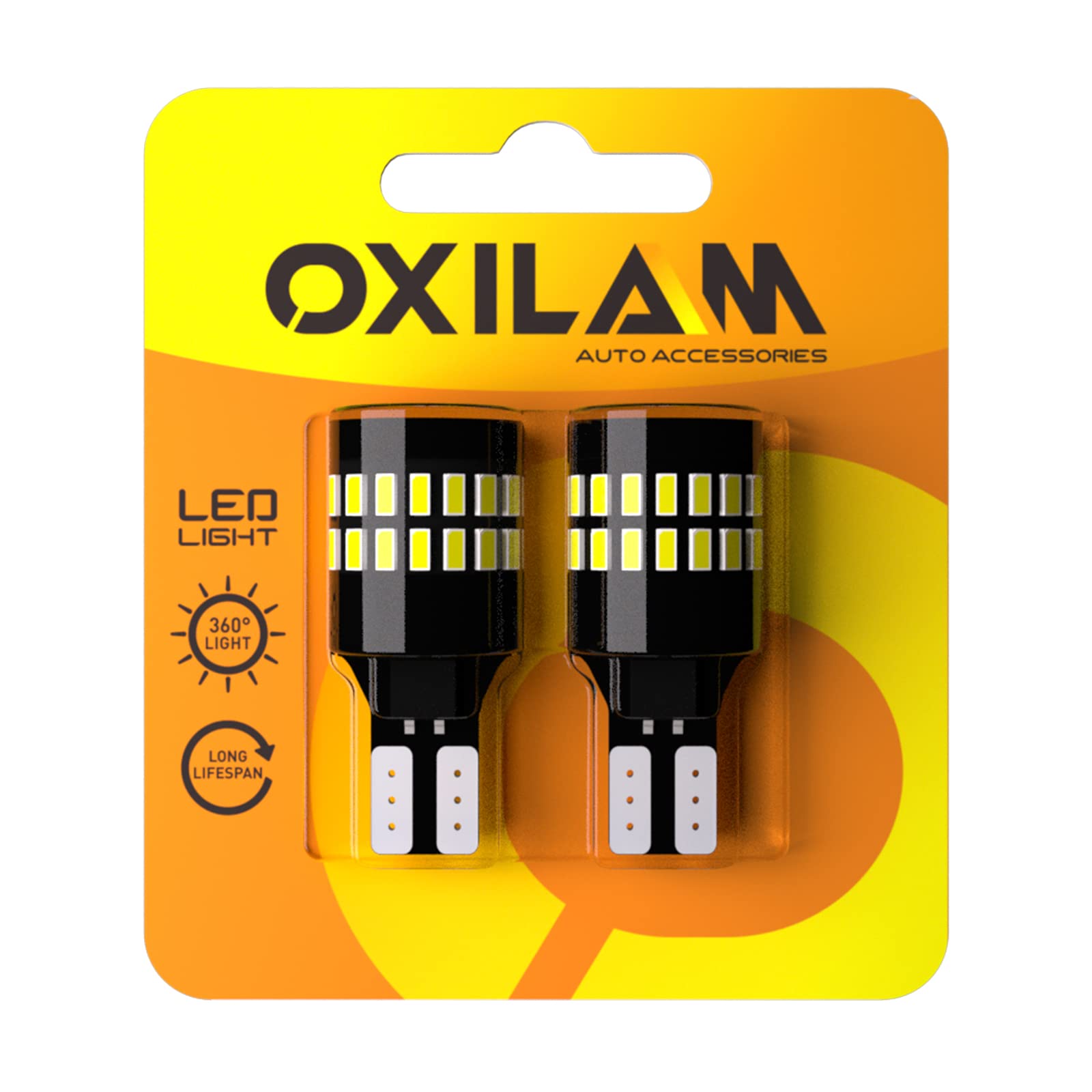 Oxilam 2023 Upgraded 912 921 Led Bulb Reverse Lights, Backup Light Bulbs For Car, 300% Higher Brightness 6000K White, Mini Size Non-Polarity Canbus Error Free T15 906 W16W Bulb, Pack Of 2