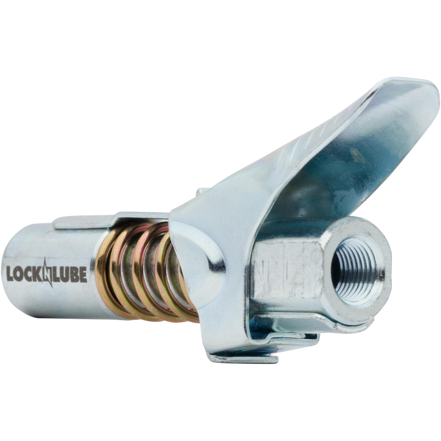 Locknlube Grease Gun Coupler Locks Onto Zerk Fittings. Grease Goes In, Not On The Machine. World'S Best-Selling Original Locking