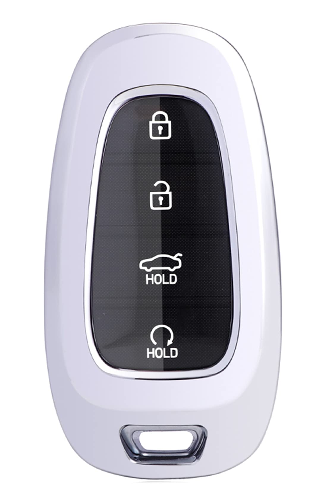 Soft Tpu Key Fob Cover Fit For Hyundai Sonata Santa Fe Tucson Remote Holder Skin Protector Jacket Keyless Entry Sleeve Accessories (Silver)