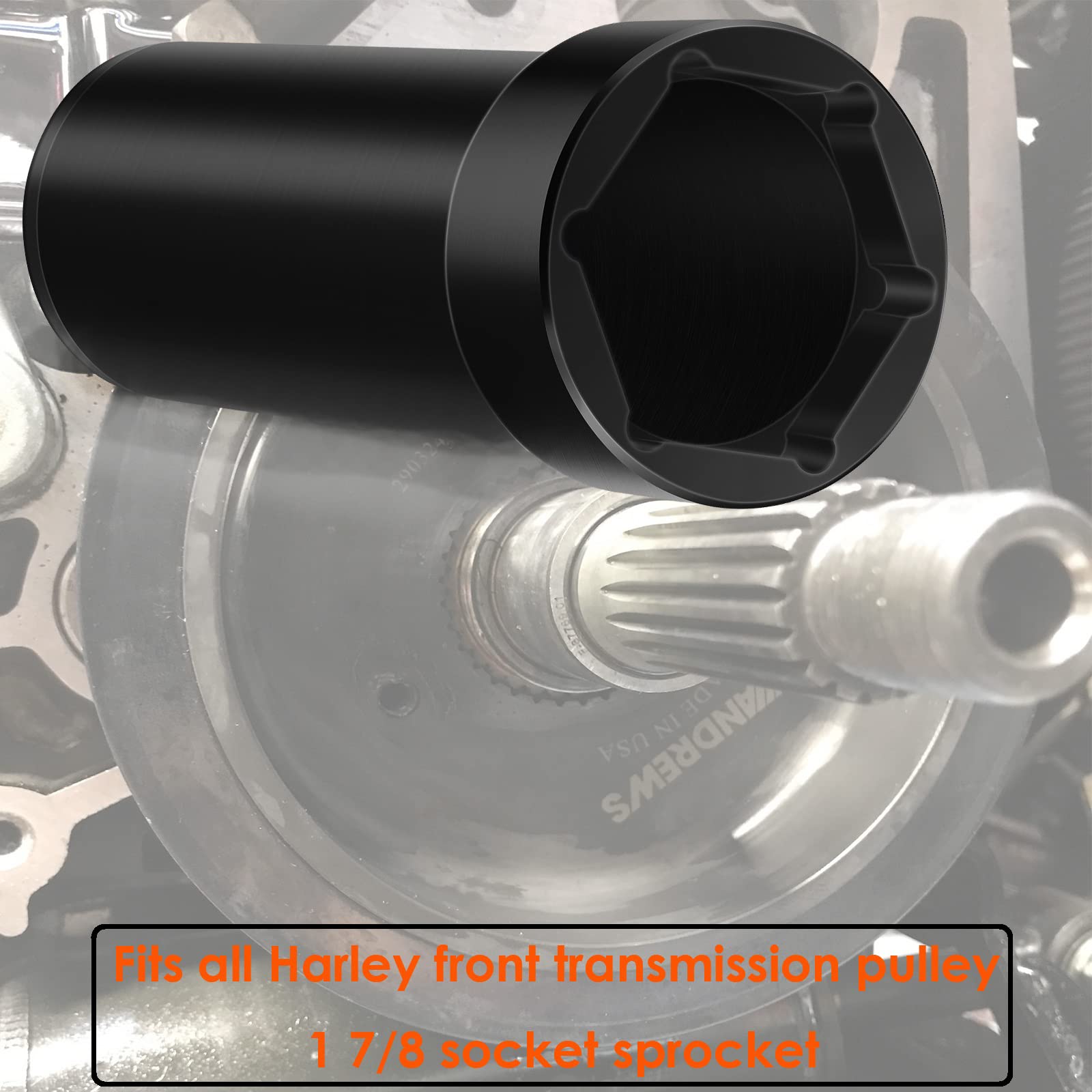Mainshaft Sprocket/Pulley Locknut Socket, Compatible For Harley Davidson Twin Cam & Big Twin Main Shaft Lock Nut 1-7/8-Inch Sock