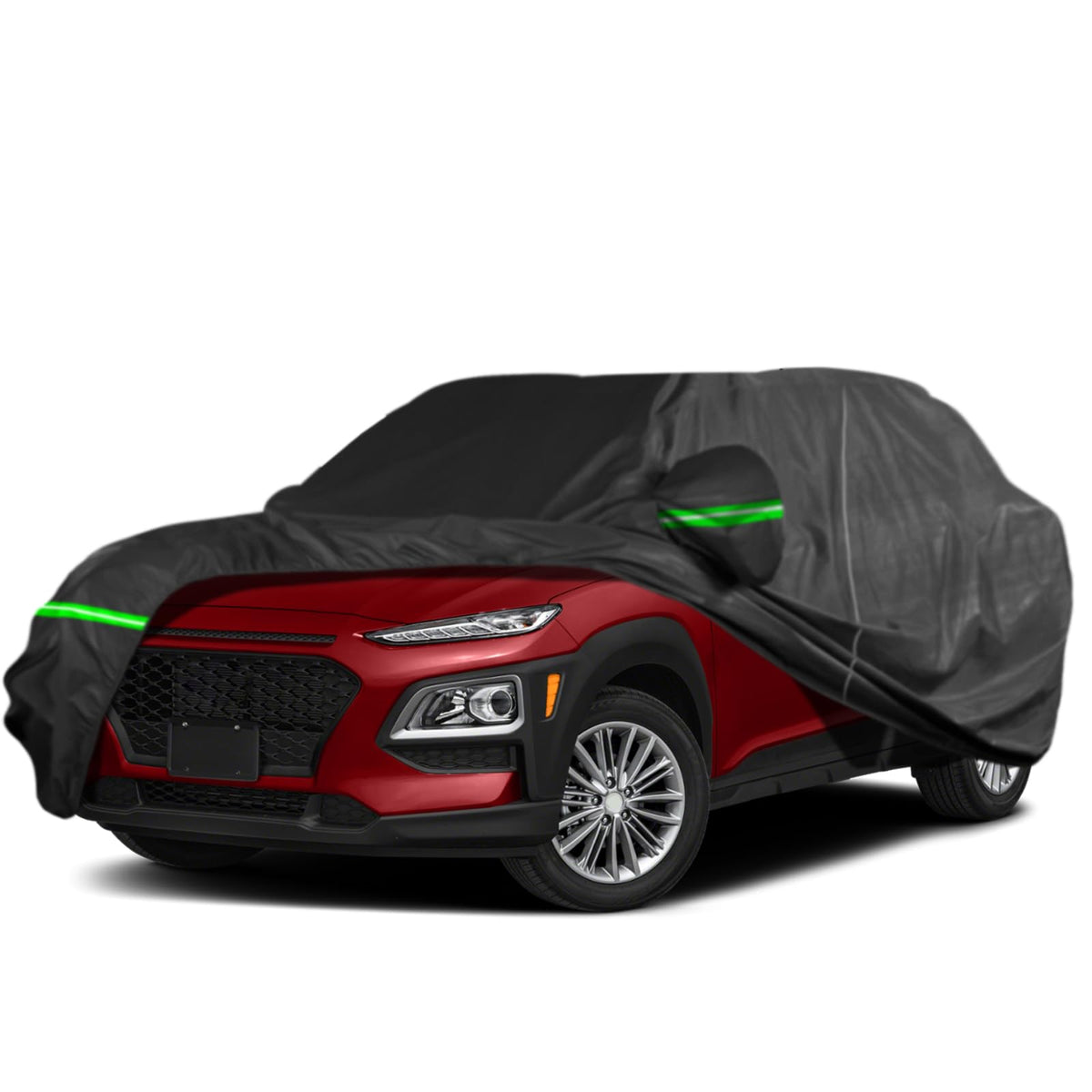 AROJAK Car Cover Fit for Hyundai Kona (2017-2024), Waterproof All Weather Car Cover for Automobiles Outdoor Convertible Windproo
