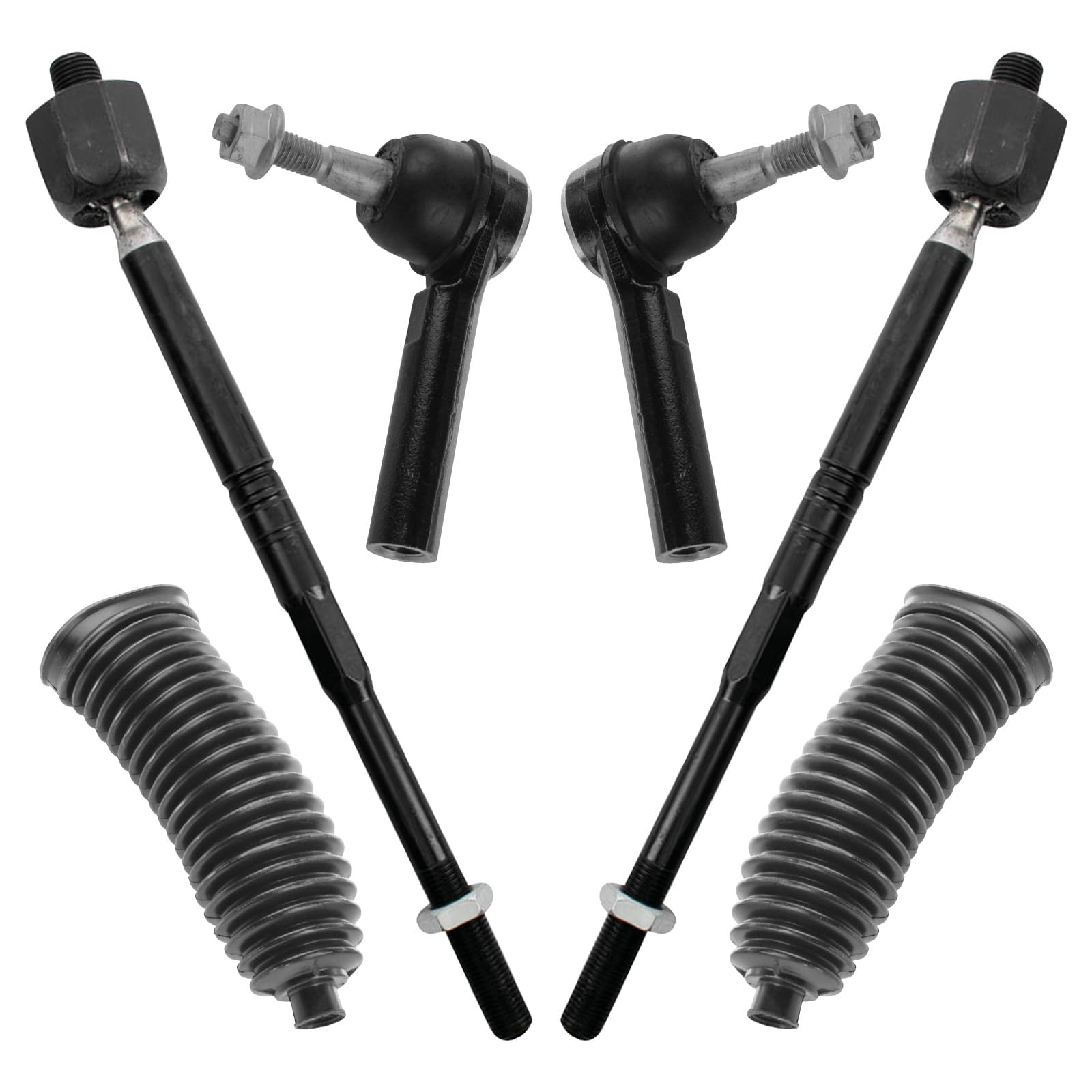 Trq Front Steering Kit Steering Rack & Pinion Bellow Tie Rod Compatible With 2017-2020 Buick Envision 2018-2021 Chevrolet Equino