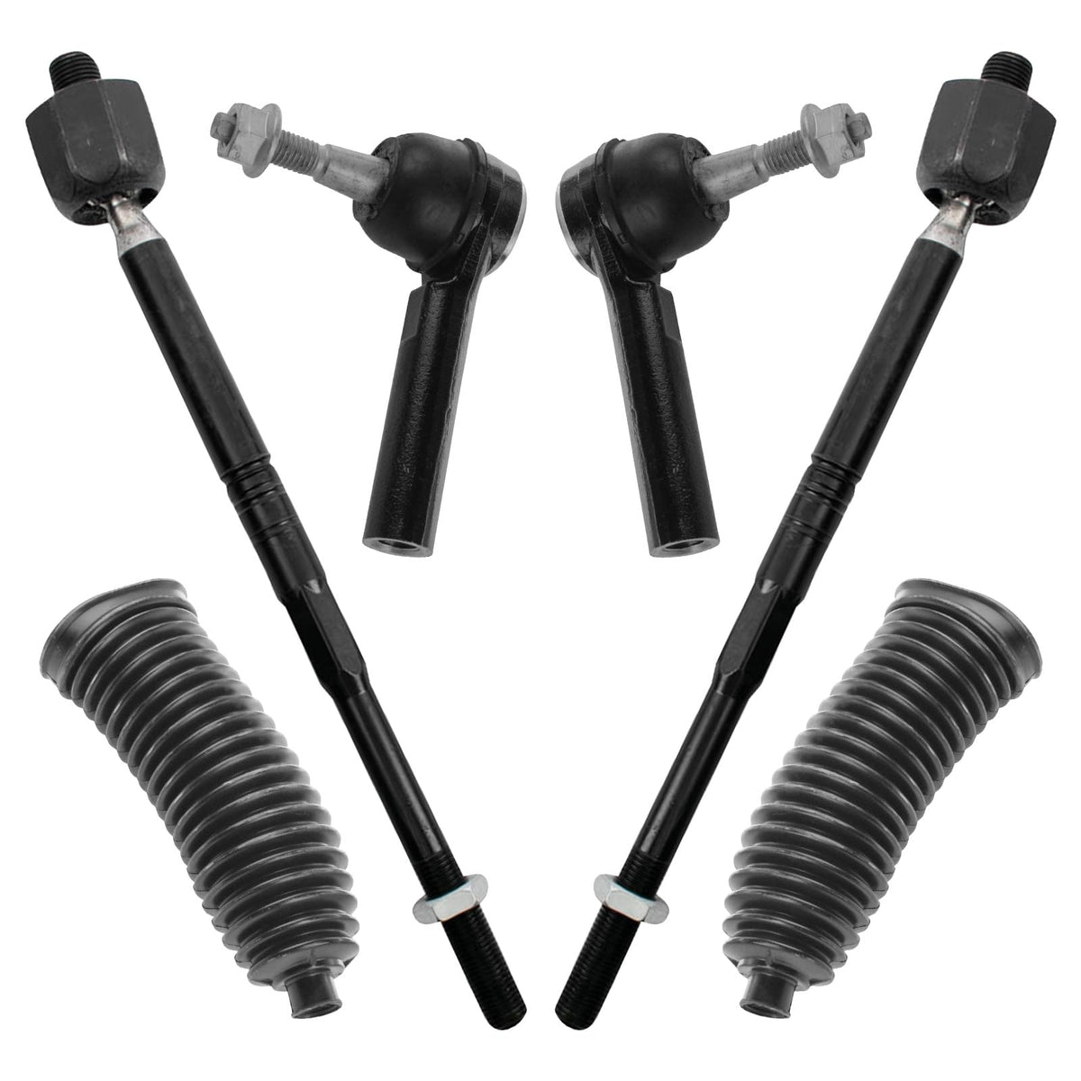 Trq Front Steering Kit Steering Rack & Pinion Bellow Tie Rod Compatible With 2017-2020 Buick Envision 2018-2021 Chevrolet Equino