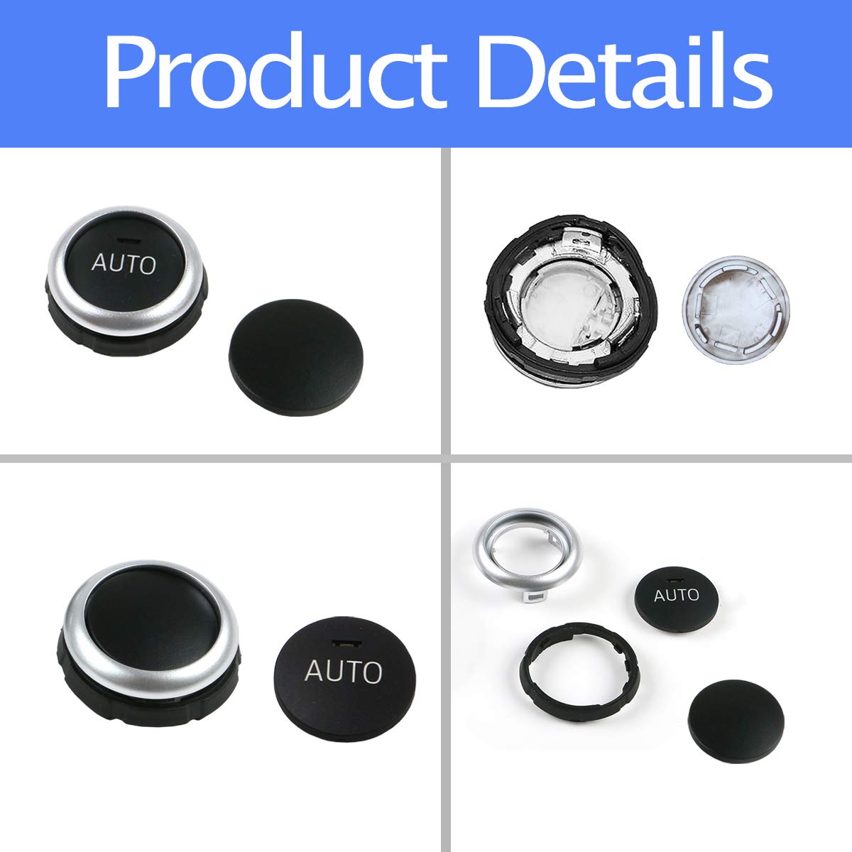 Jaronx For Bmw Air Conditioning Knob,Climate Control Knob Button Repair Kit Auto Temperature Adjustment Rotation Knob Switch For Bmw 5 Series F10 F11,6 Series F12 F13,7 Series F01 F02, X5 F15, X6 F16