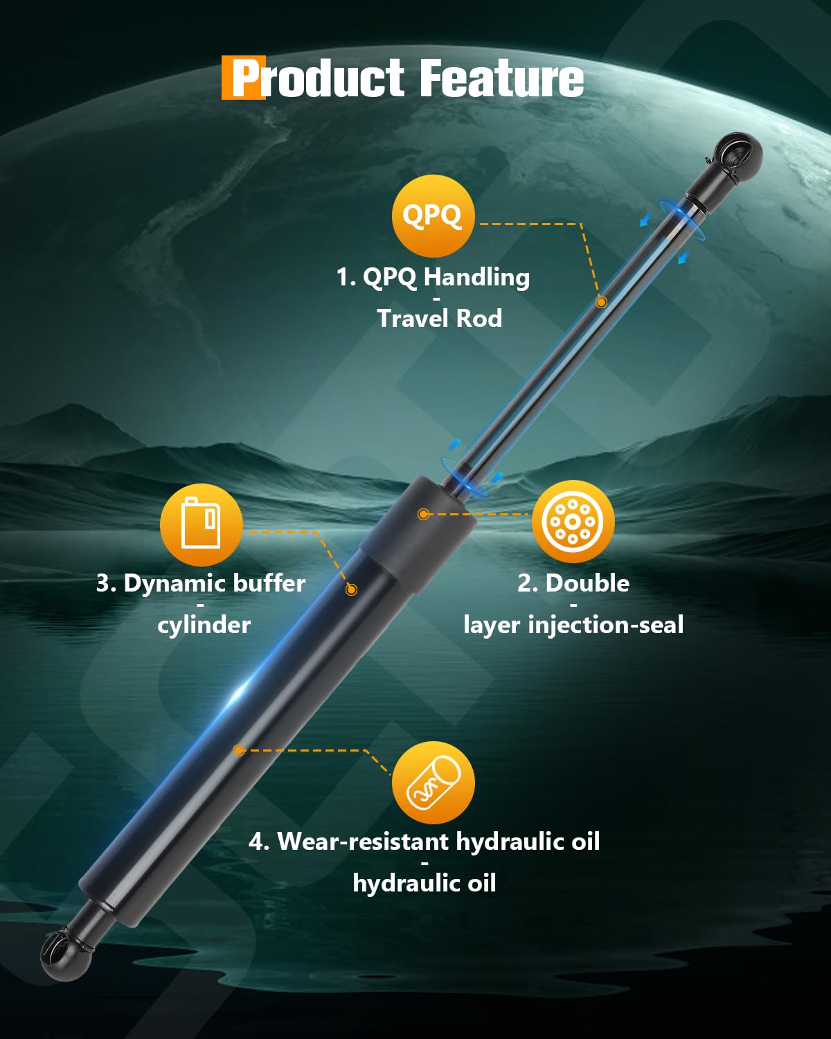 Scitoo 6849 2Pcs Lift Supports 15.43'' Fit For Cadillac For Cts 2010-2014 Shock Struts Liftgate