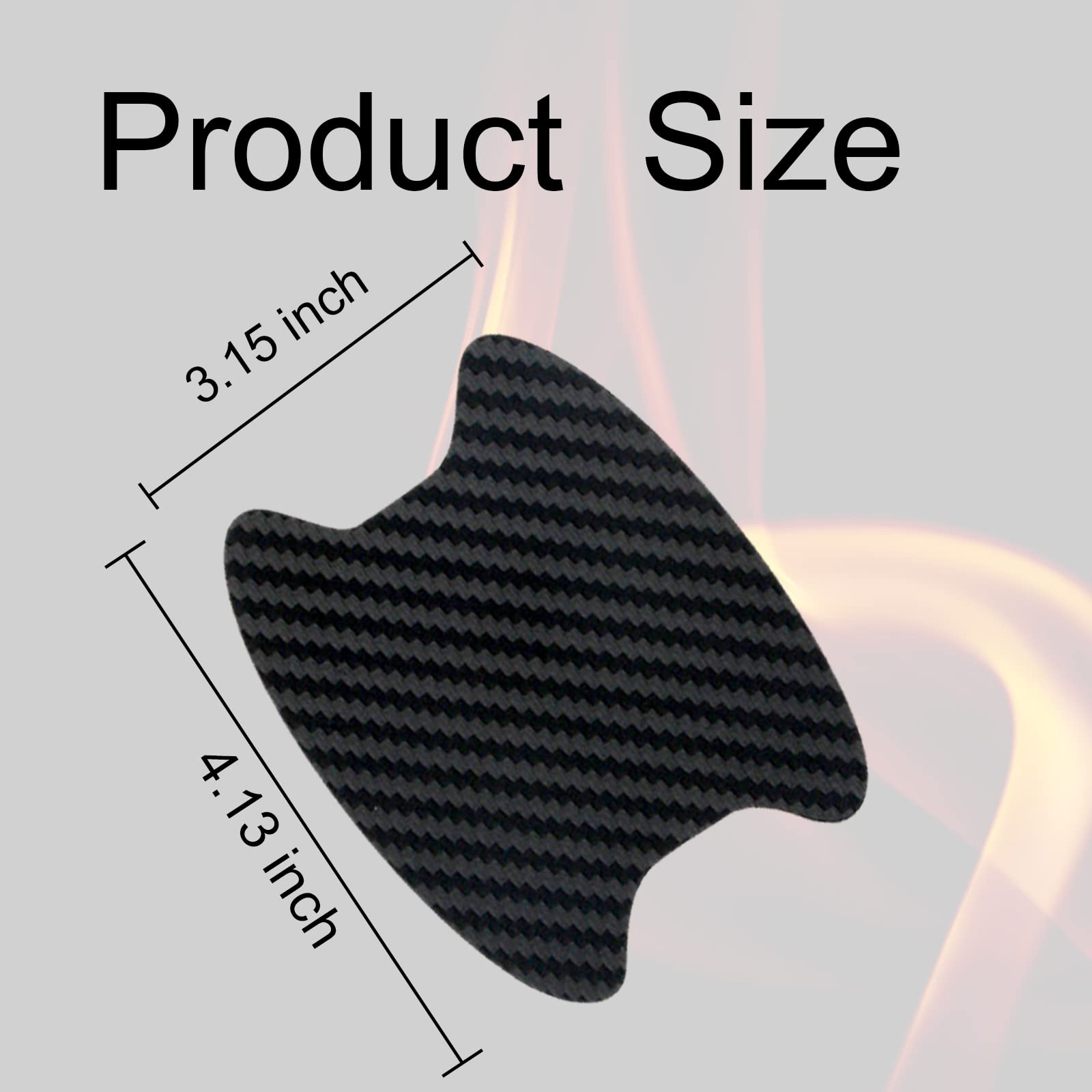 Miytsya 4 Pcs Car Door Handle Sticker, Non-Marking Auto Door Handle Protective Film, Carbon Fiber Anti-Scratches Car Door Cup Protector, Universal (Black)