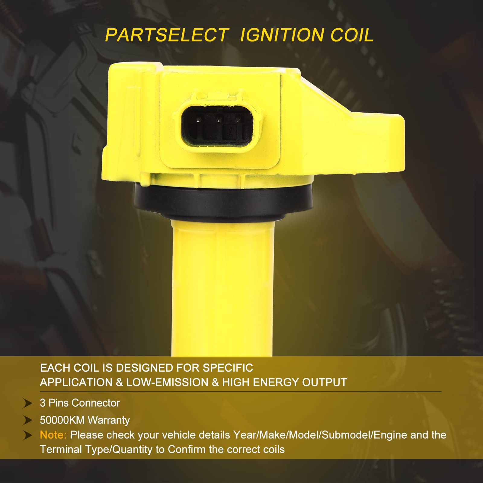 Partselect Ignition Coil Pack Replacement For Honda Accord 2013 2014 2015 2016 2017 For Honda Crv Cr-V Ignition Coils For Acura