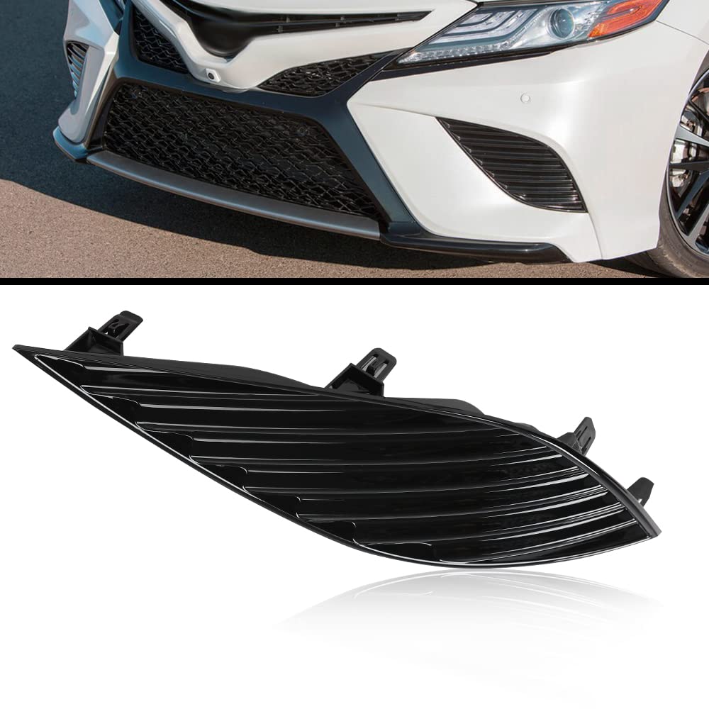 PIT66 Black Fog Light Cover Compatible with 2018-2020 Toyota Camry SE/Hybrid SE Left Driver Side TO1038210 8148206170