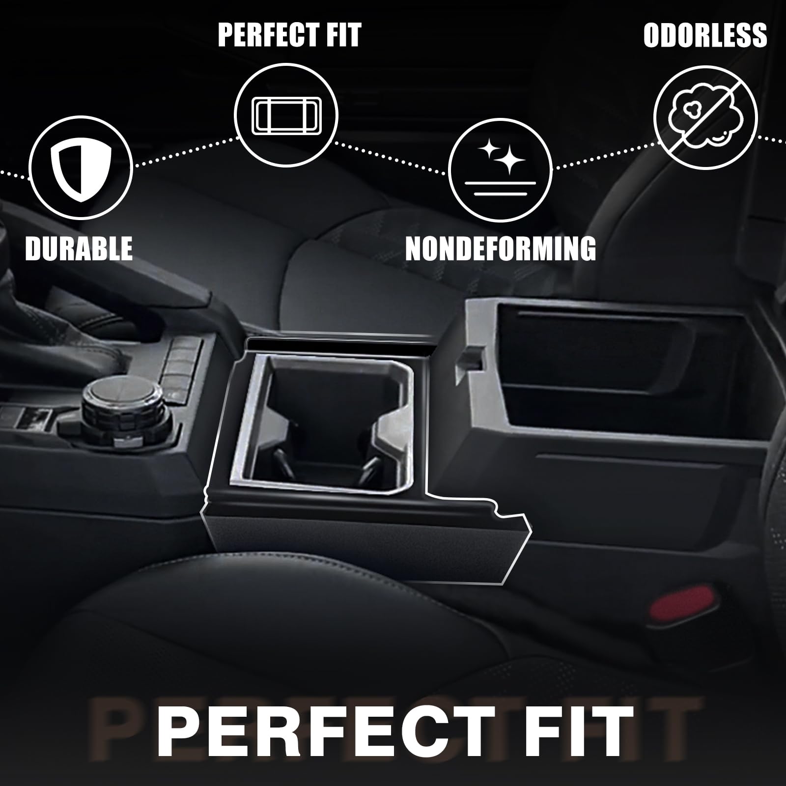 Muslogy Center Console Organizer Hanging Storage Box Compatible With 2024 Toyota Tacoma 2025+ 4Runner Accessories Console Left &