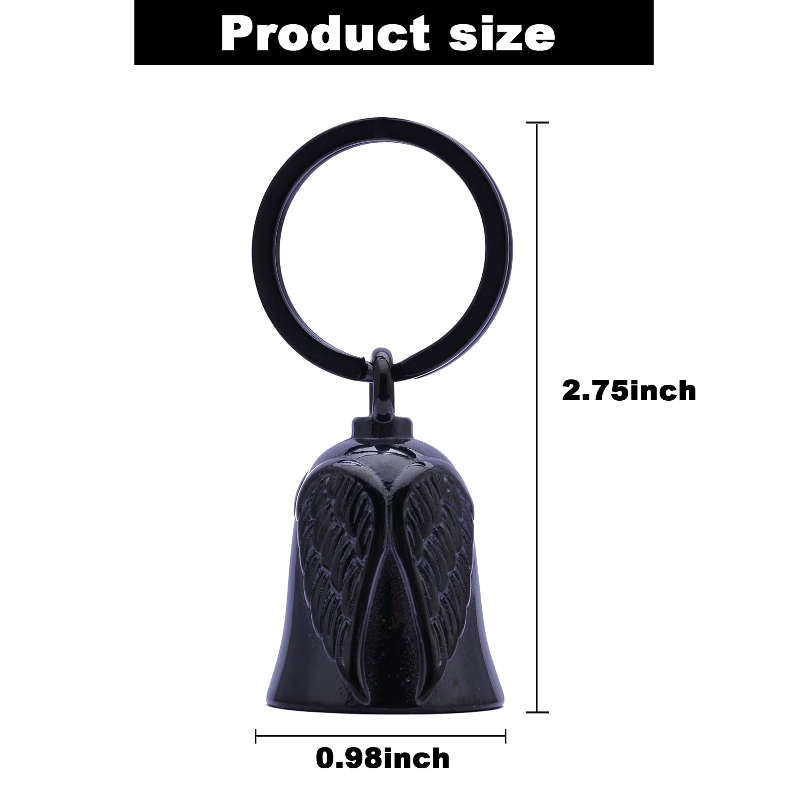 Felimai Motorcycle Bell - Motorcycle Bell Guardian Angel, Motorcycle The Evil Road Spirits Of The Road Will Be Trapped In The Bell (Black)