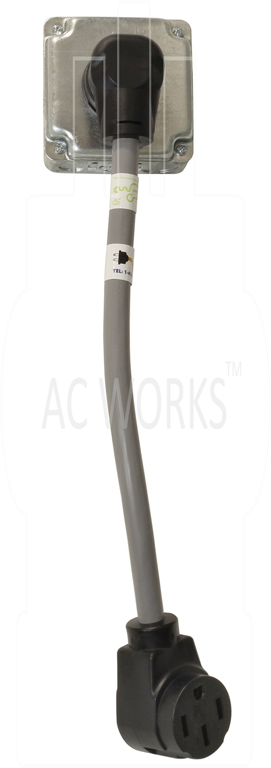 Ac Works Electric Vehicle Charging Adapter For Tesla Use (6-30 30A 250V Ac Unit To Tesla)