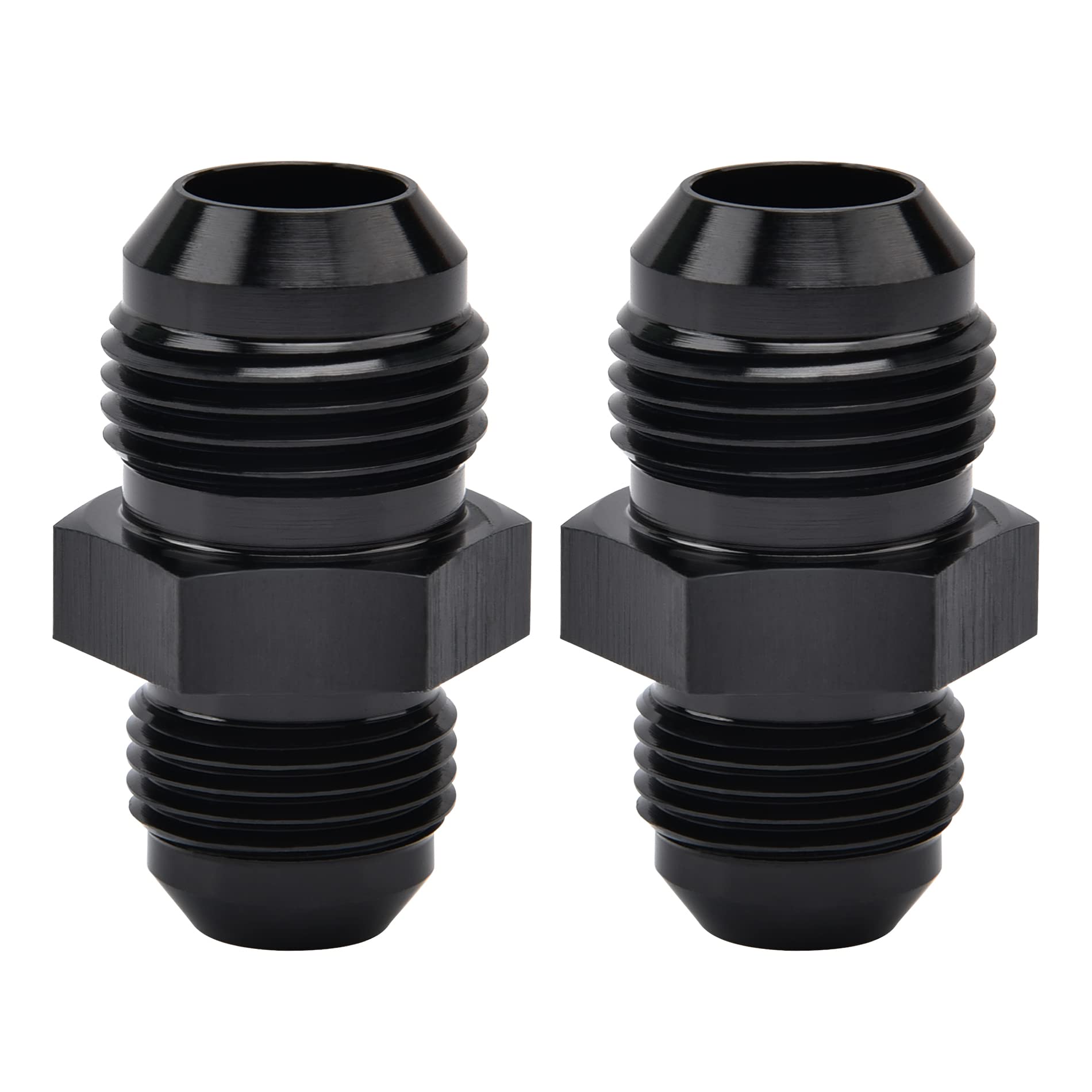 EVIL ENERGY 10AN Male to AN8 Male Flare Reducer Coupler Union Straight Adapter Fitting Black 2PCS