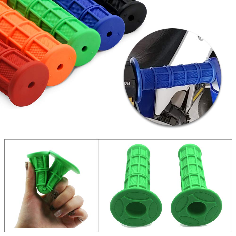 Worldmotop Motorcycle Handlebar Grips Non-Slip Soft Rubber Motorcycle Grips Handlebar With 7/8' 22Mm 24Mm Replacement For All Off Road Atv Dirt Bike, Bike Handle Grips (Blue)