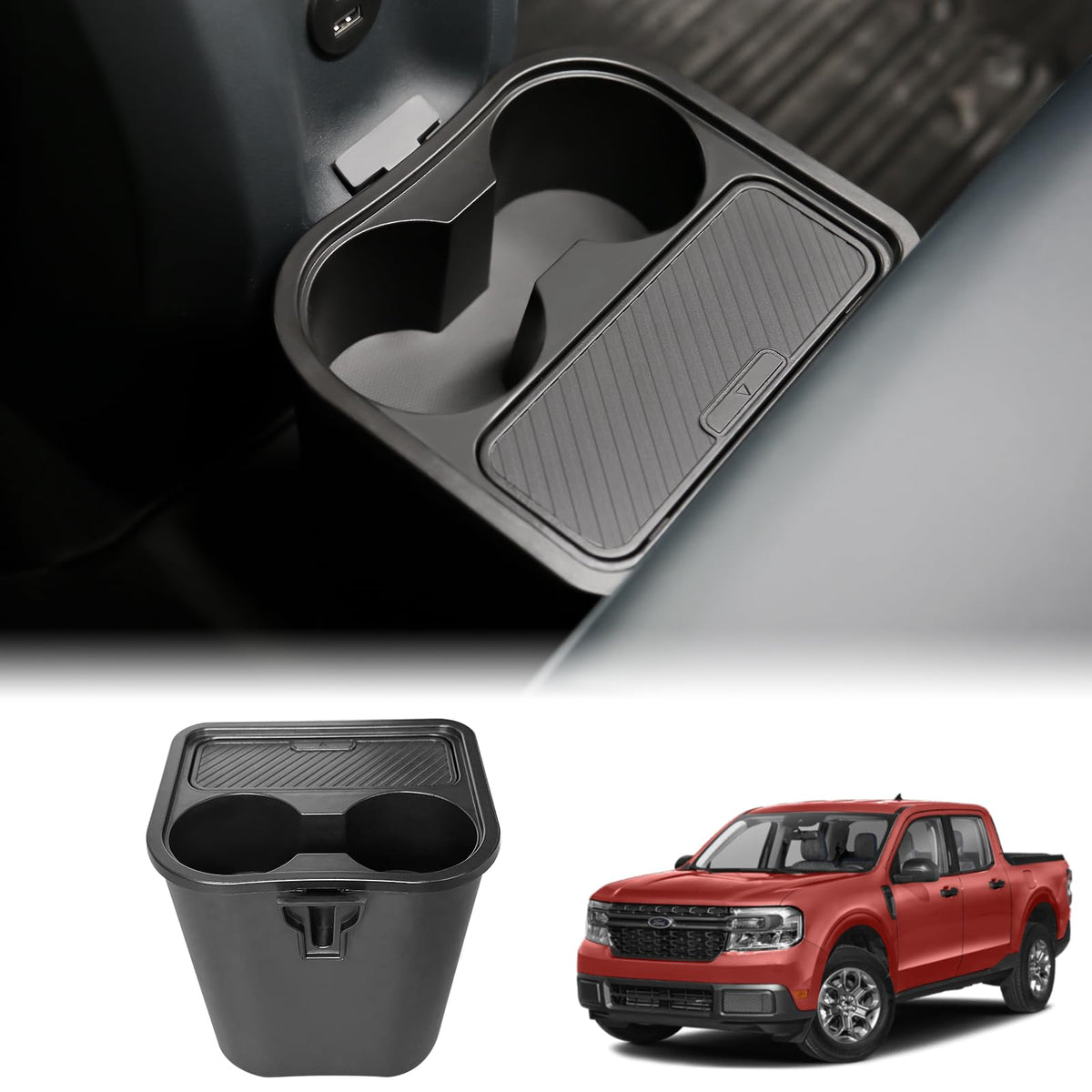 Mabett Trash Can For Ford Maverick 2025 2024 2023 2022, Multi-Function Maverick Accessories, Trash Bin With Cup Holder, Extra Re