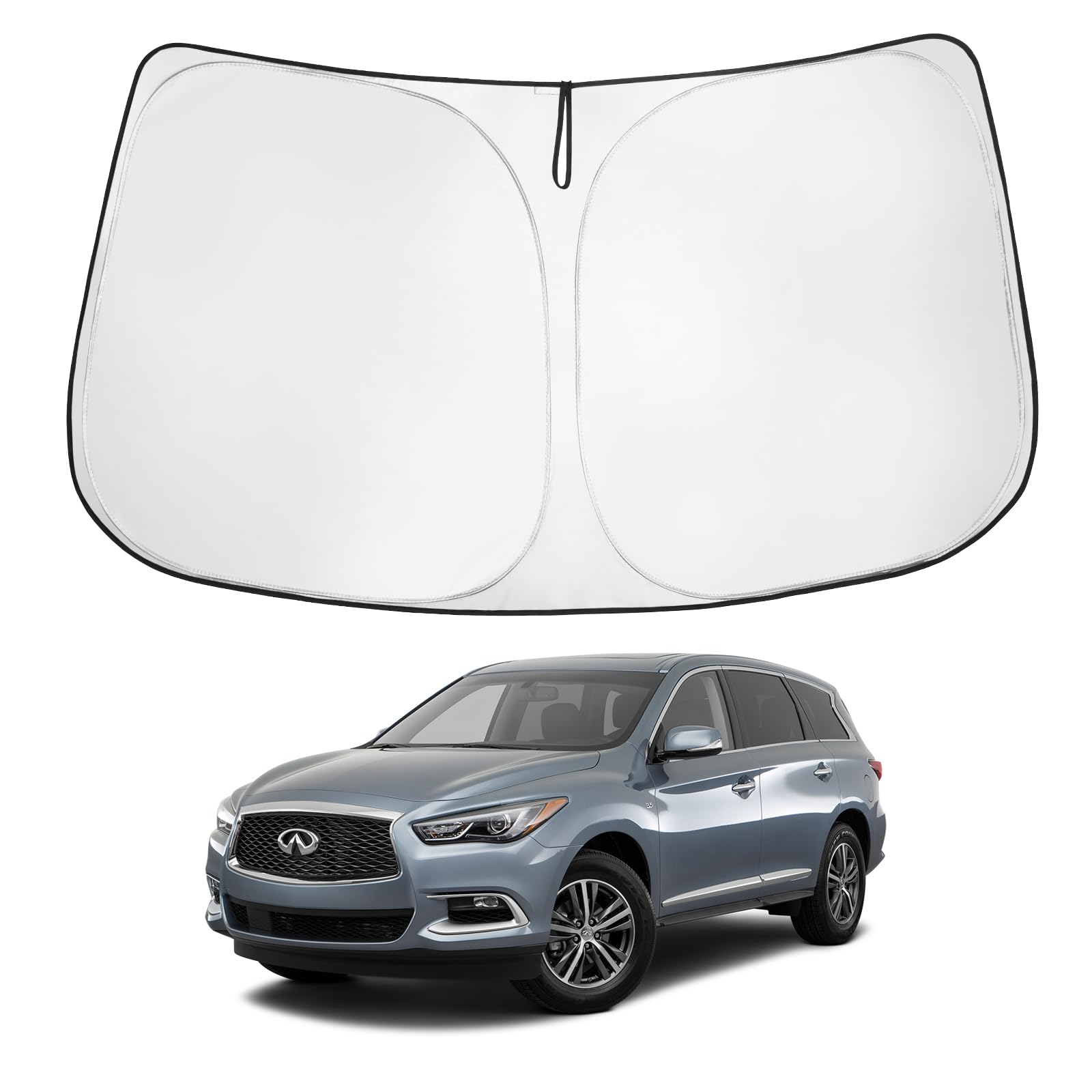 Proadsy Front Windshield Sun Shade Foldable Sunshade Protector Custom Fit 2014-2021 Infiniti Qx60 Accessories 2023 Upgrade