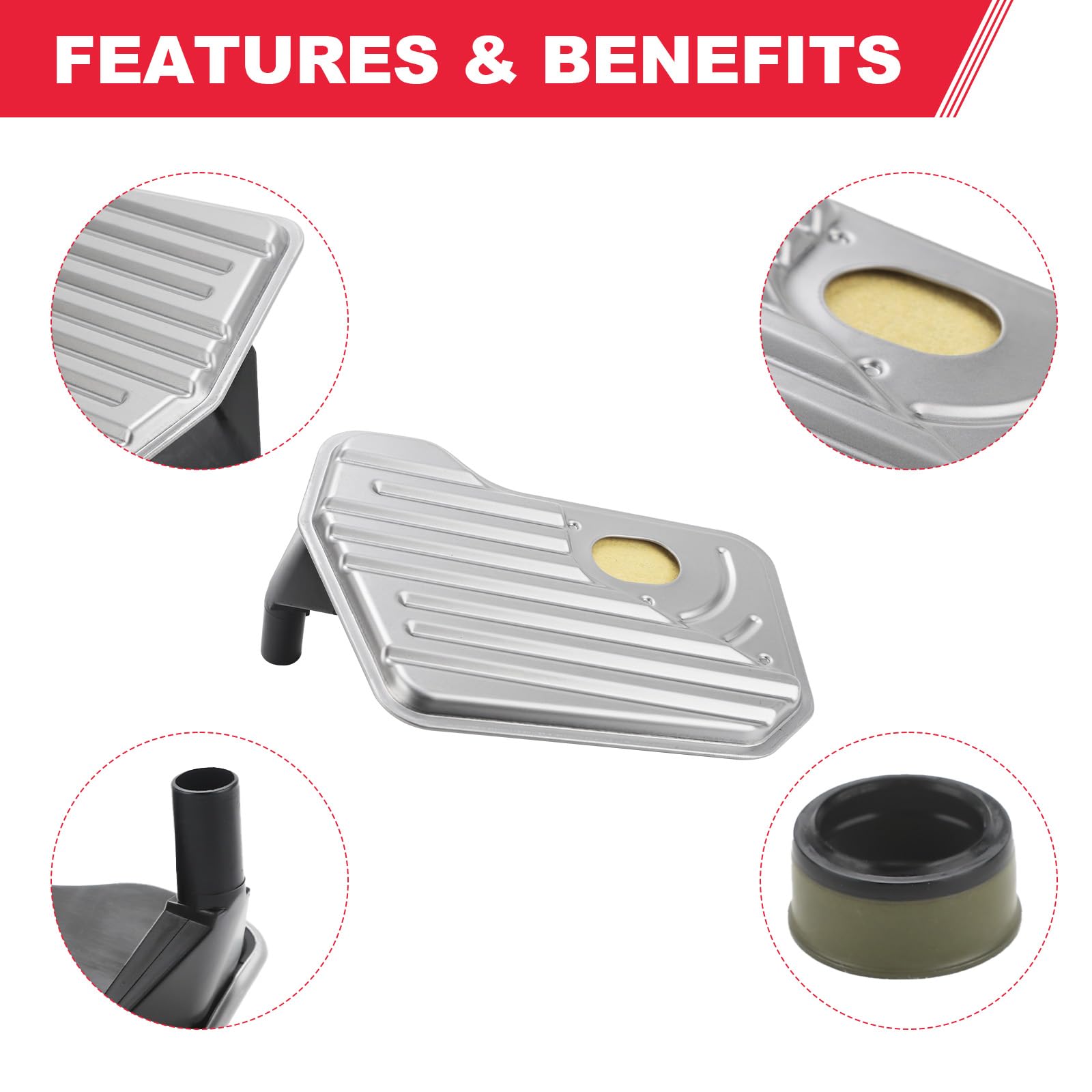 Fitede 4L60E Automatic Transmission Filter Kit With Gasket Compatible With Buick Cadillac Chevy Gmc Replaces# Tf289