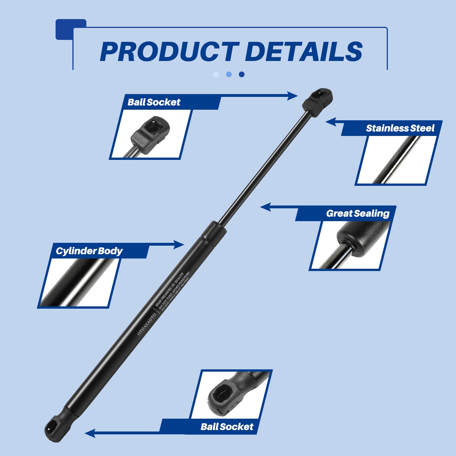 Otuayauto Front Hood Struts - Replacement For Hyundai Sonata 2015-2017 (Excluding Hybrid) Lift Support, Gas Spring Prop Rods, Oe