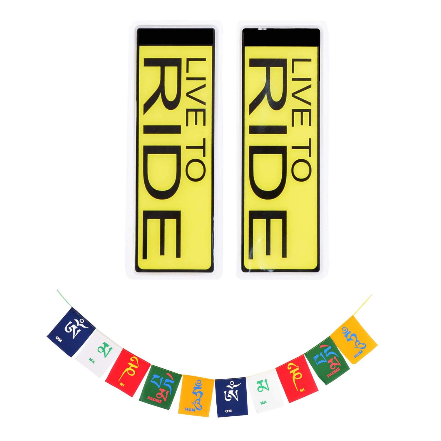 R.J.Von Live To Ride Logo Sticker With Tibetan Flag For All Bike Rider Decoration Accessories All Latest Prayer Flags Interior