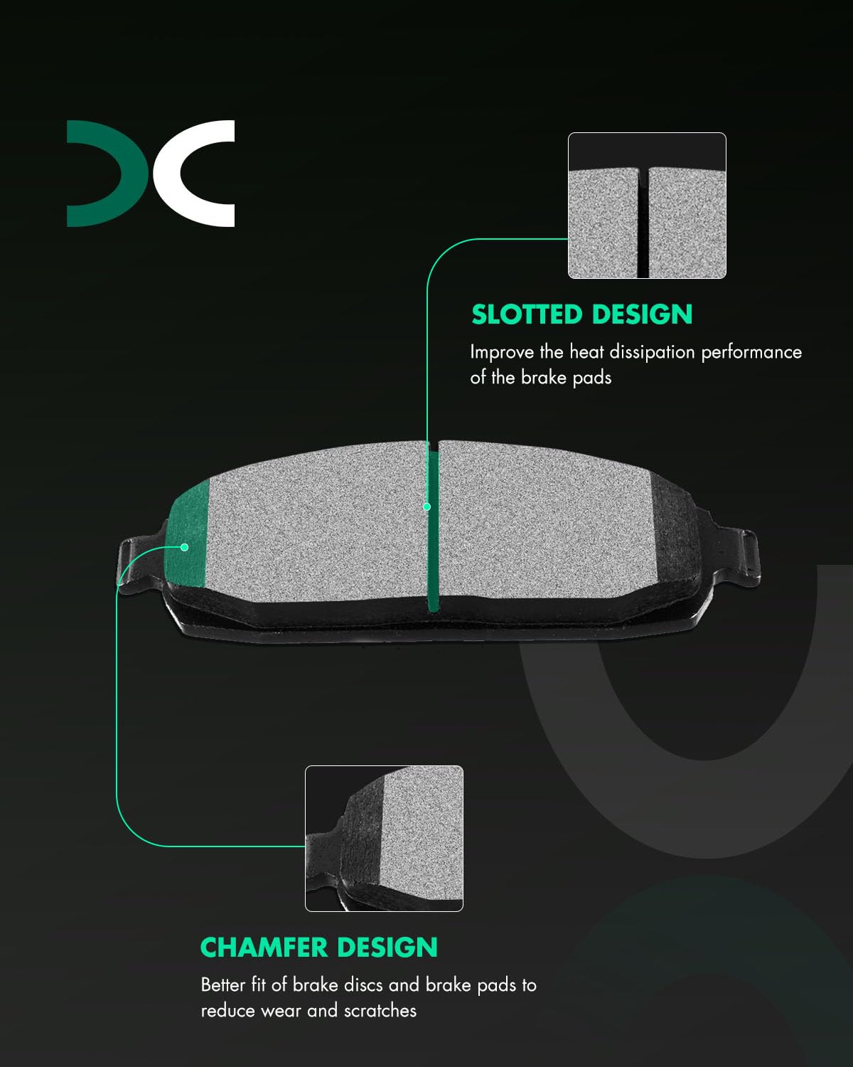 Ceramic Brake Pads Kits,Scitoo 8Pcs Brakes Pads Set Fit For 2006-2010 For Jeep Commander,2005-2010 For Jeep Grand For Cherokee