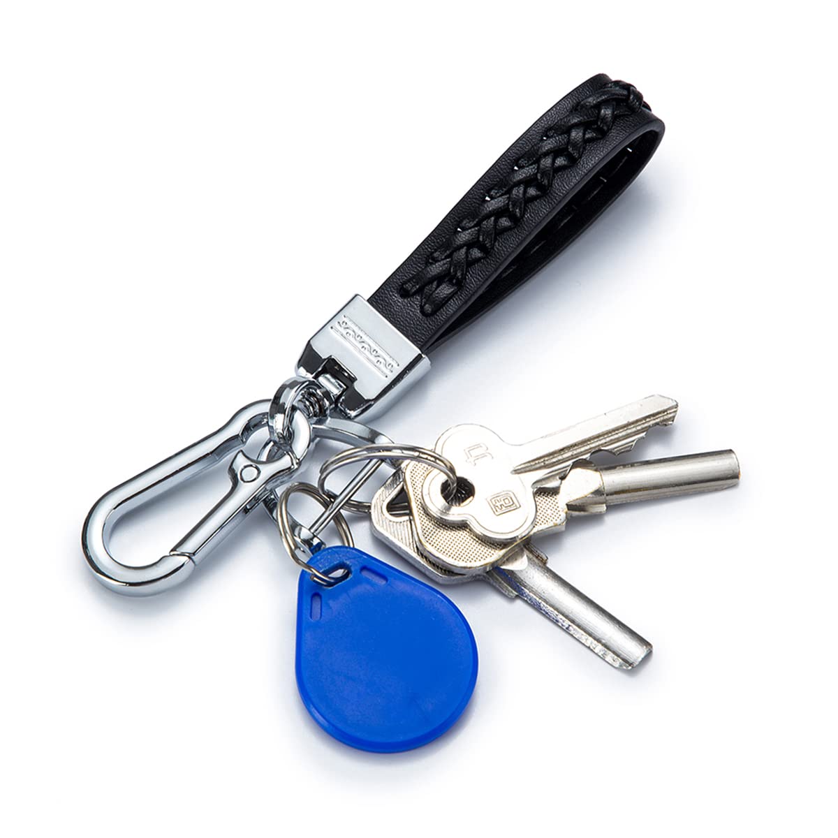 Universal Men & Women Pu Leather Keychain Accessories Metal Car Key Chain Ring, Pink