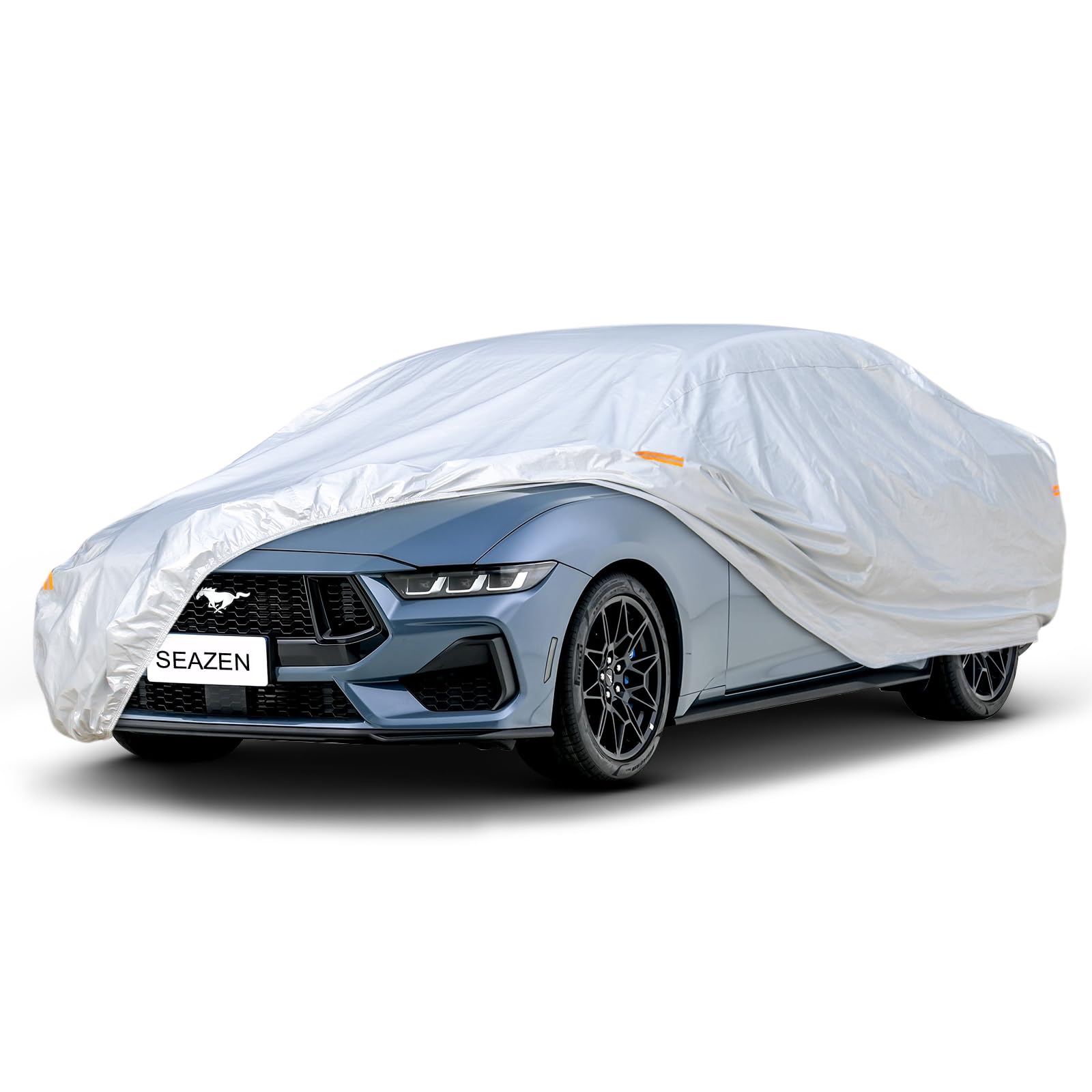 SEAZEN Car Cover Straps Wind Protector,3Pcs Elastic Adjustable Rope Protect Your Car Cover from Blowing Off in High Winds, Unive