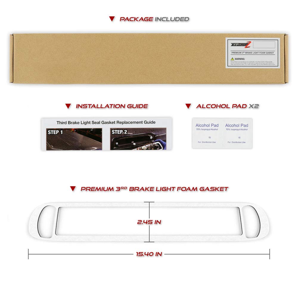 Vipmotoz Third Brake Light Stop Lamp Seal Gasket For 2007-2013 Chevy Silverado Gmc Sierra 1500 2500Hd 3500Hd Pickup Truck Upgrade 4Mm Thickness Seal Foam Double Side Ultra Strong Adhesive