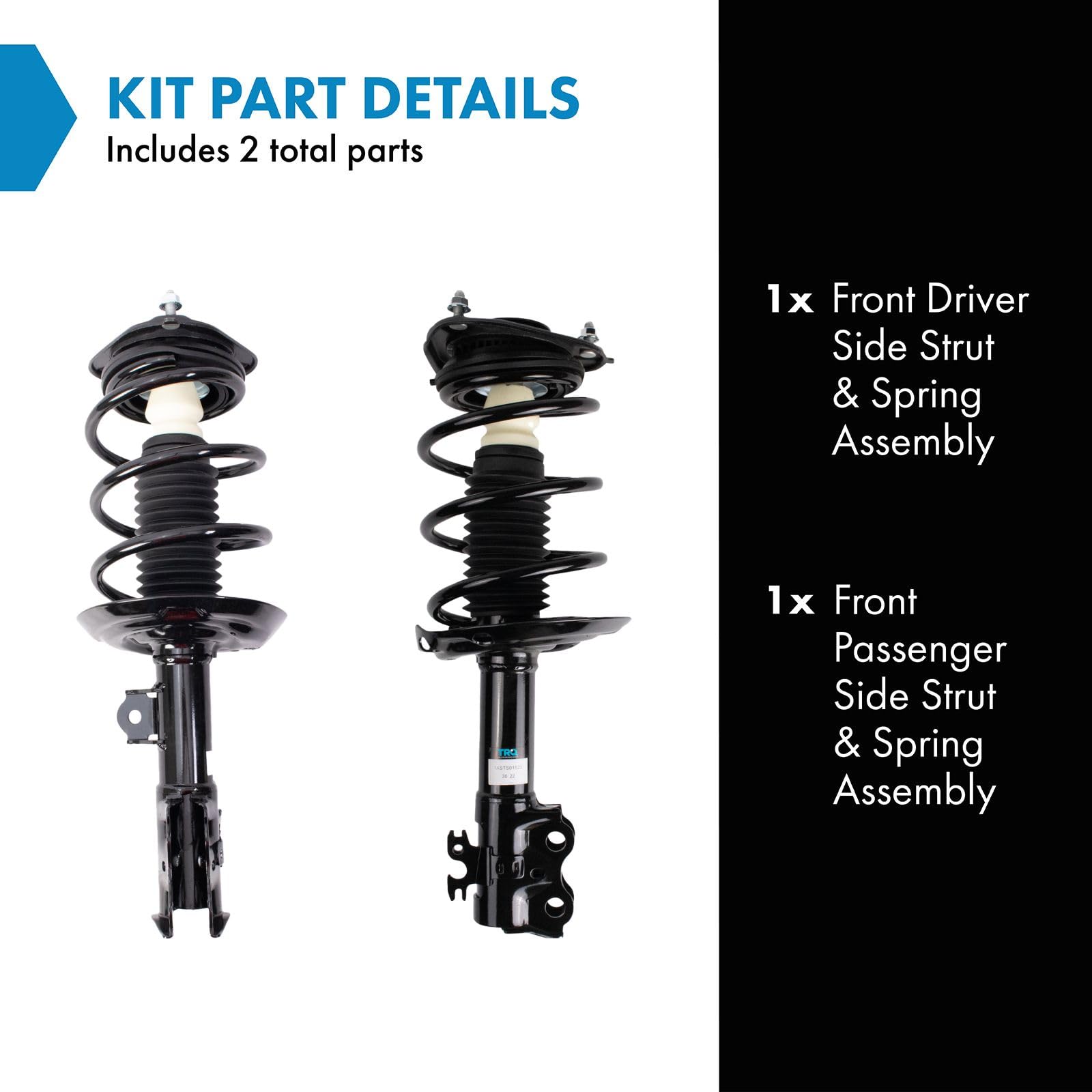 Trq Front Strut & Coil Spring Assembly Set Driver & Passenger Sides Compatible With 16-21 Toyota Prius 19-21 Prius Awd-E 17-19 P
