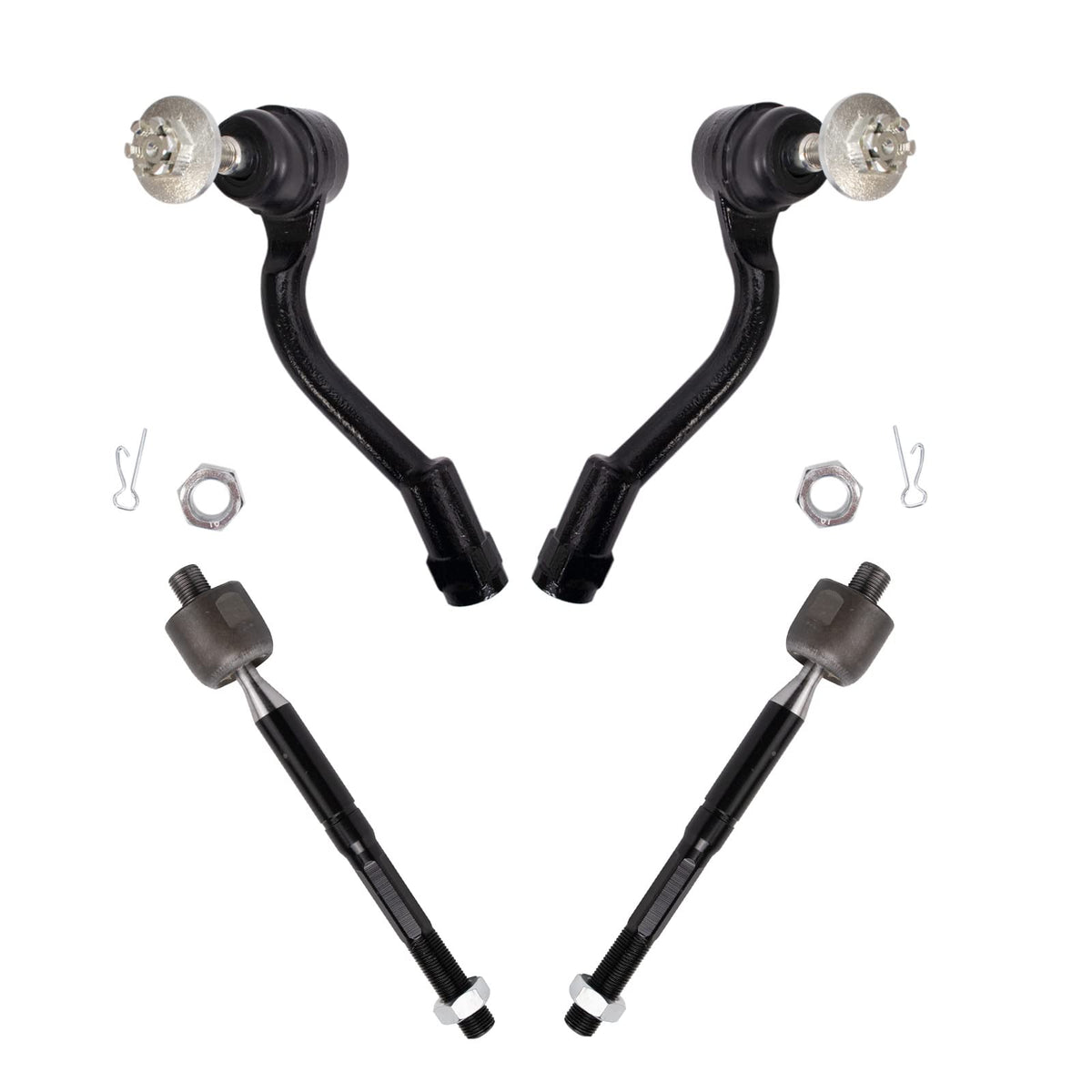 Trq Front Inner And Outer Tie Rod Set Compatible With 2015-2017 Hyundai Sonata 2017-2019 Kia Optima