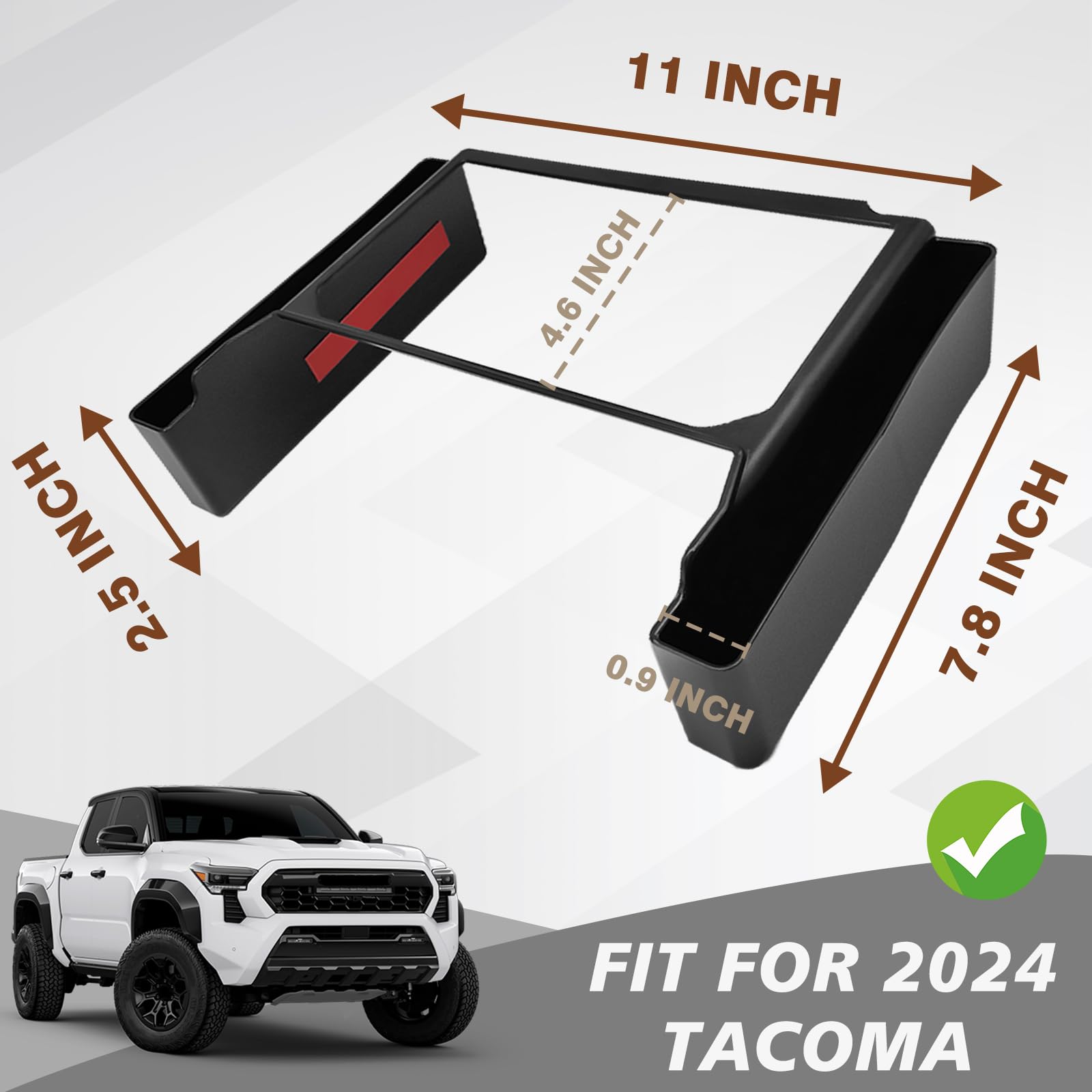 Muslogy Center Console Organizer Hanging Storage Box Compatible With 2024 Toyota Tacoma 2025+ 4Runner Accessories Console Left &