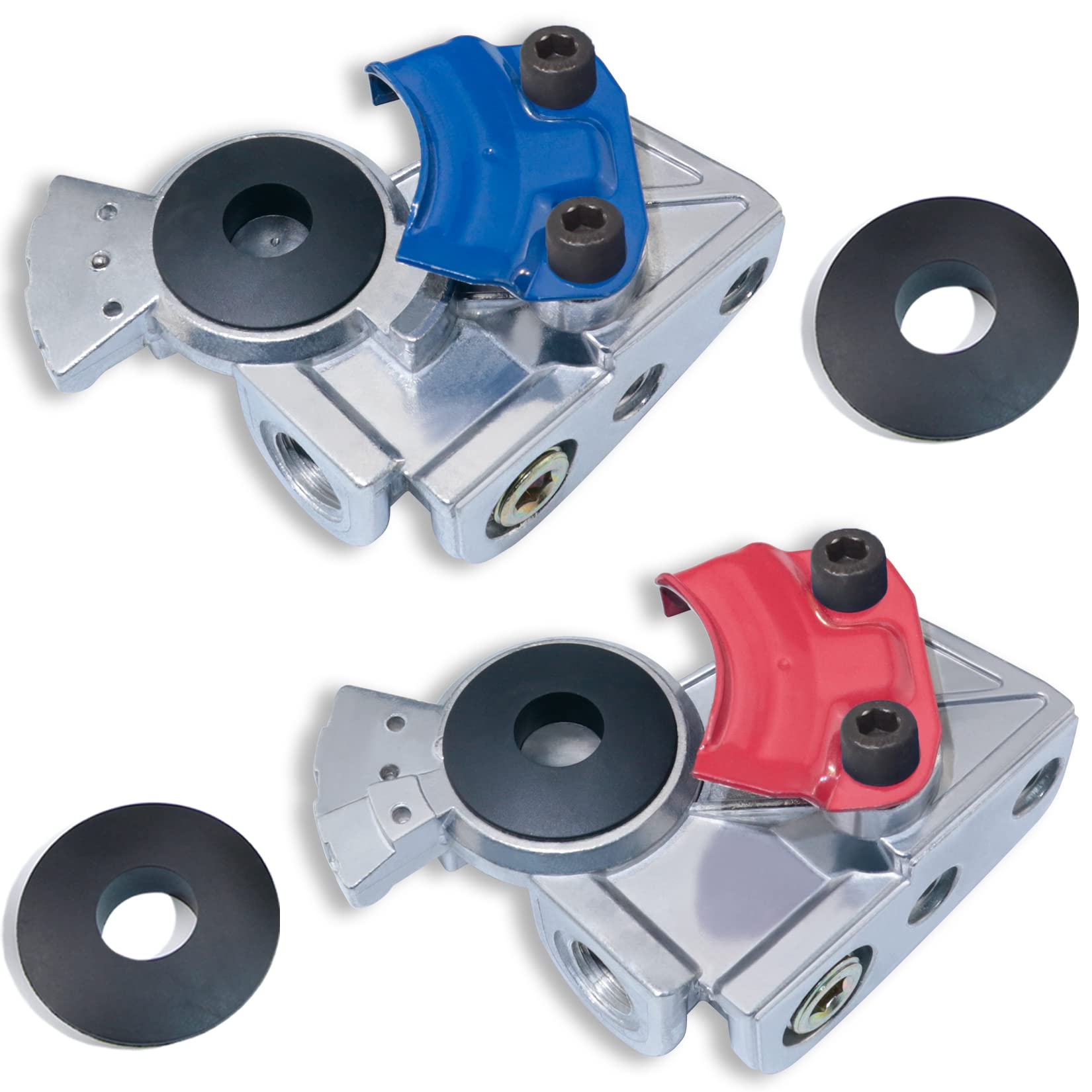 Grepspud 37 Degree Glad Hands Set With 2Pcs Seals Universal Emergency Service Aluminum Gladhand Brake Air Hose Coupling Parts Handshake Kit Connectors For Semi Trucks Trailers Tractors, 1 Pair