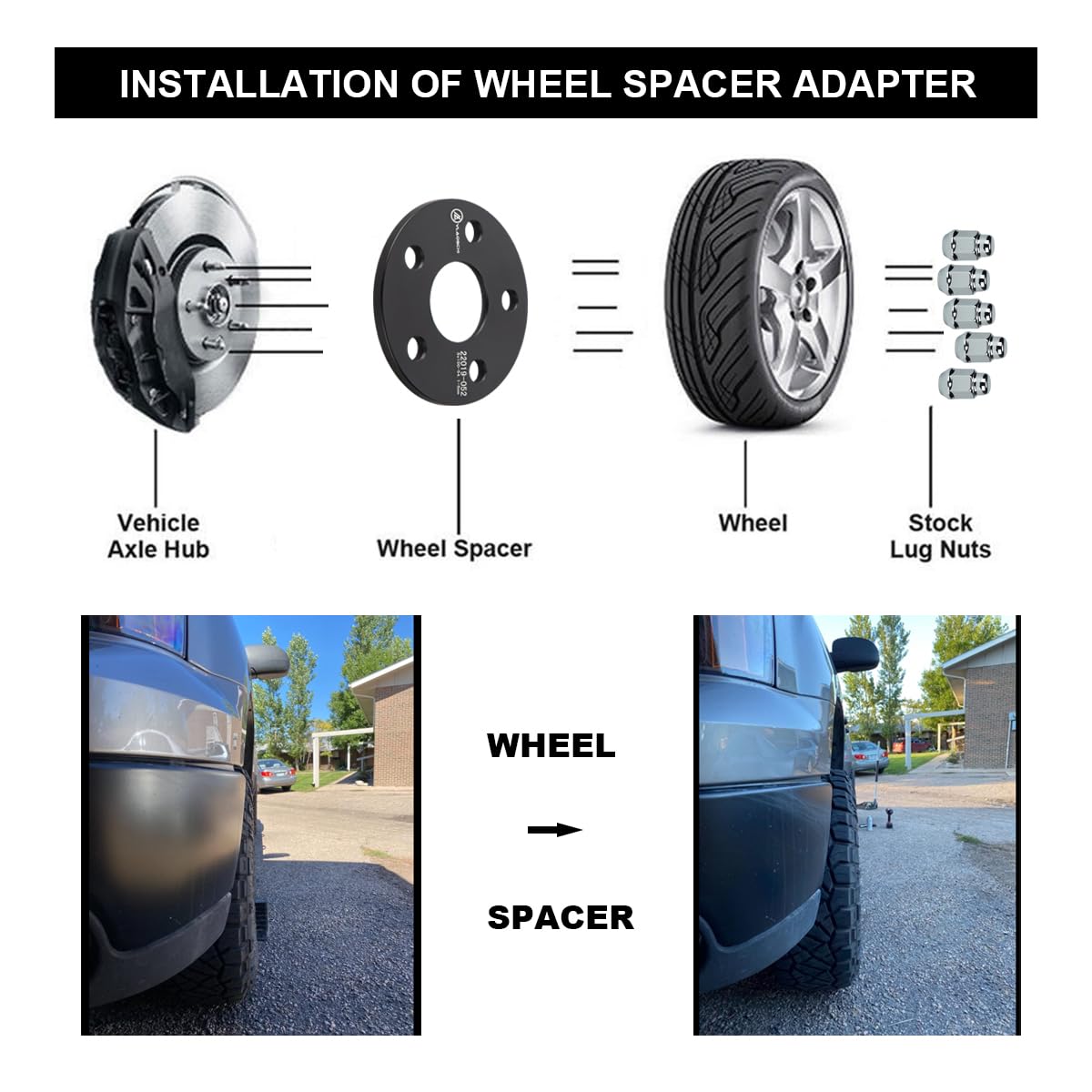 VLAOSCHI Forged Black 5x120 Hubcentric Wheel Spacers 3mm with 64.1mm Center Bore (No Lip) Compatible with Honda-Acura-Tesla 5 Lu