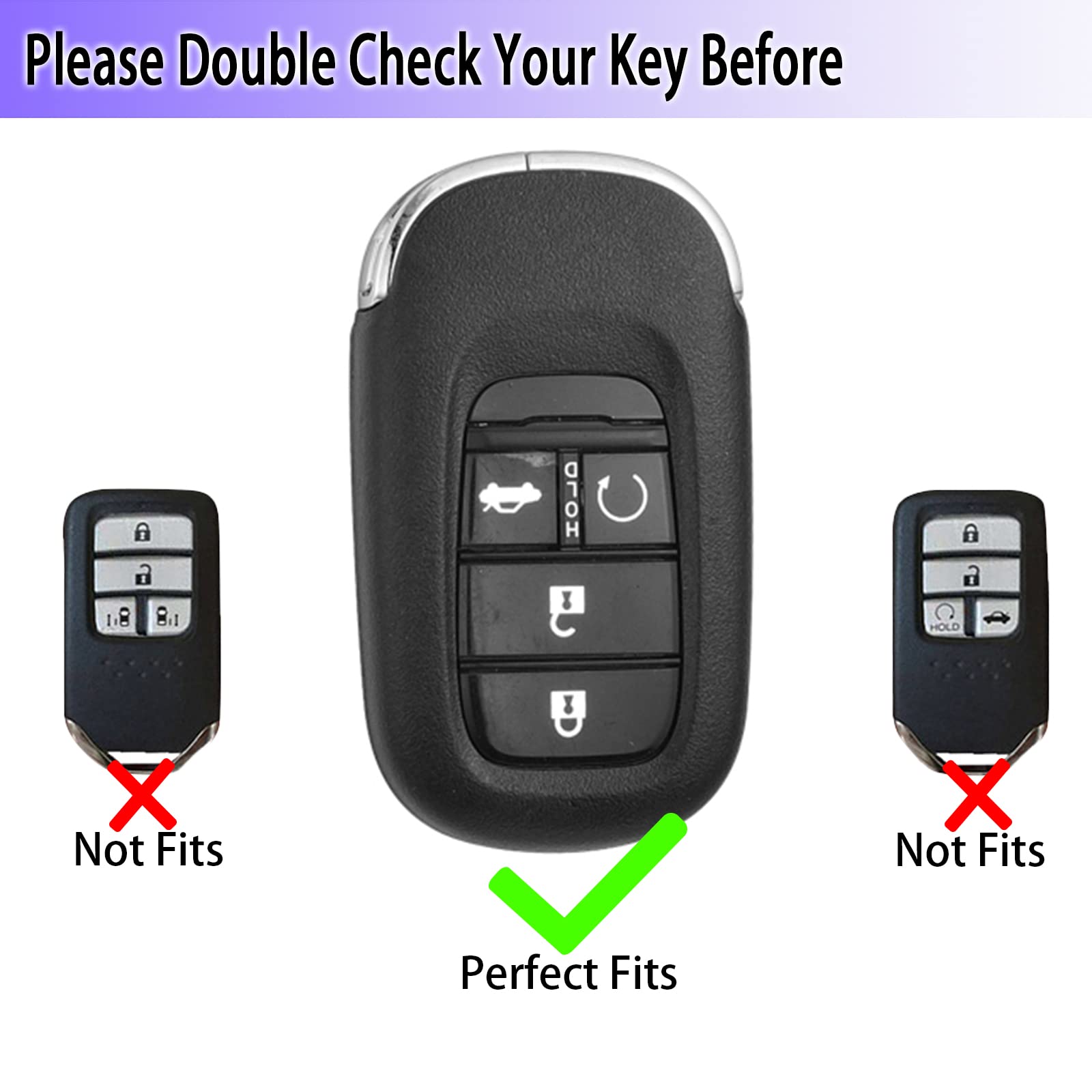 Ft-Bh For 2022 Honda Key Fob Cover With Keychain, For Honda Accord Civic Smart Remote Key Fob Case