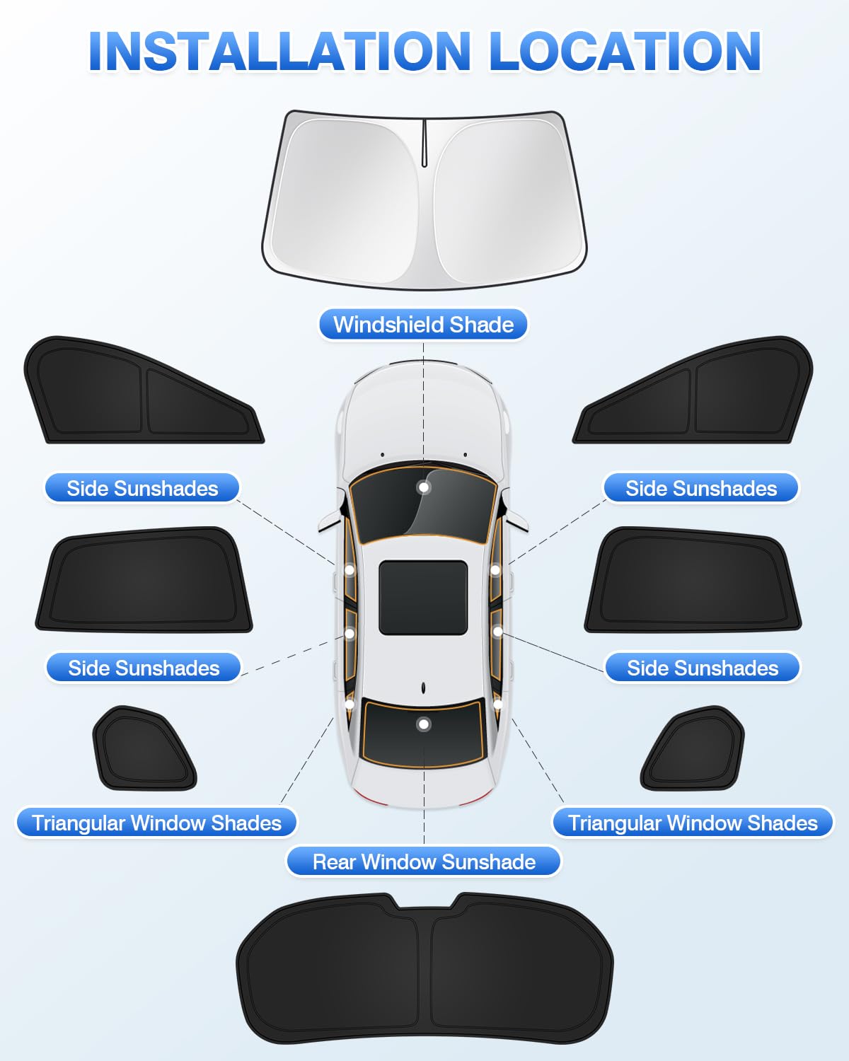 Canvcle Sunshades For Mazda Cx-50 2023-2025 Cx50 Accessories Windshield Sun Shade Side Rear Window Shade Cover Sun Visor Shield