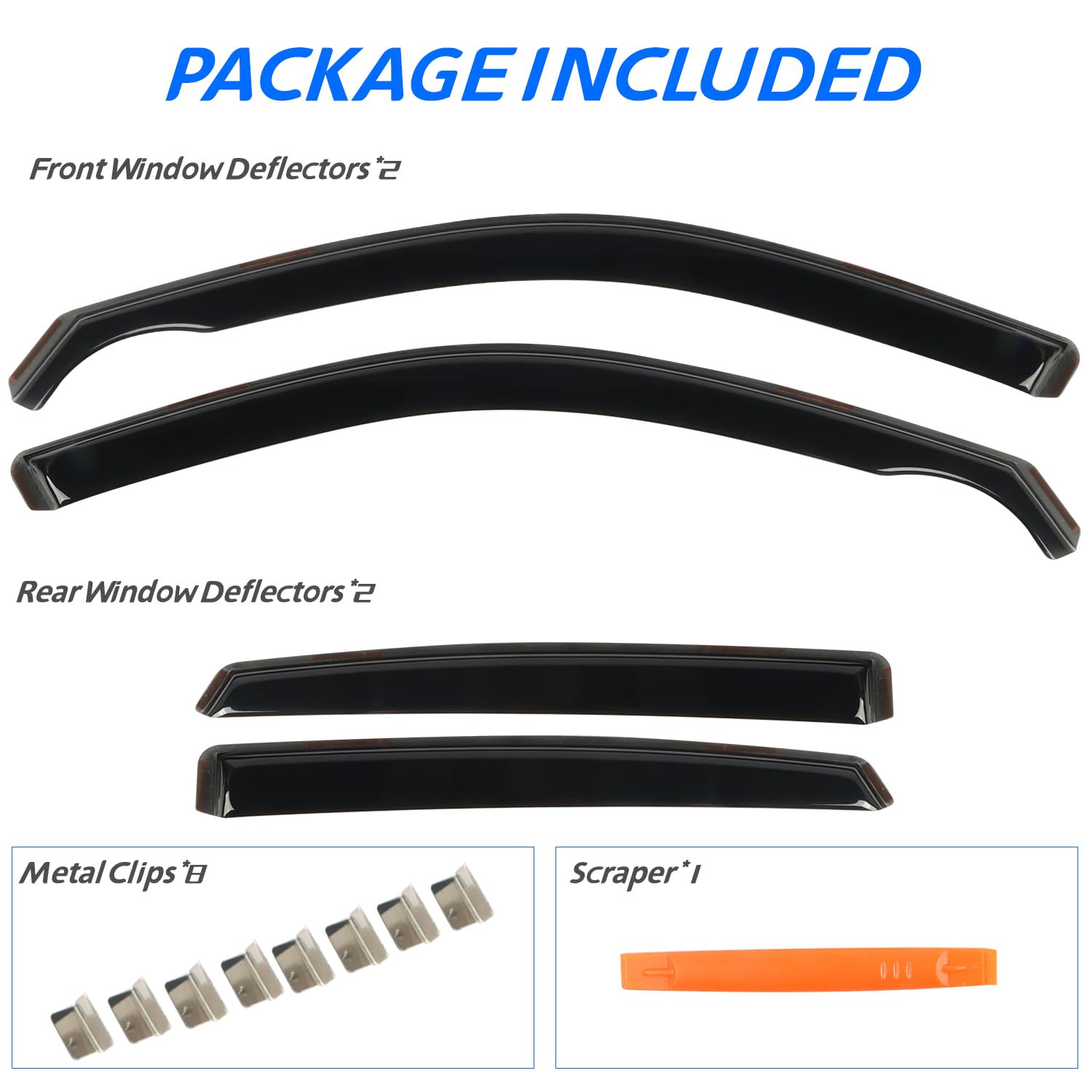 CHYKORLA 4pcs in-Channel Rain Guards Fit for 2022 2023 2024 Honda Civic Hatchback,Smoke Tinted Window Visors Sun Shields, Wind D