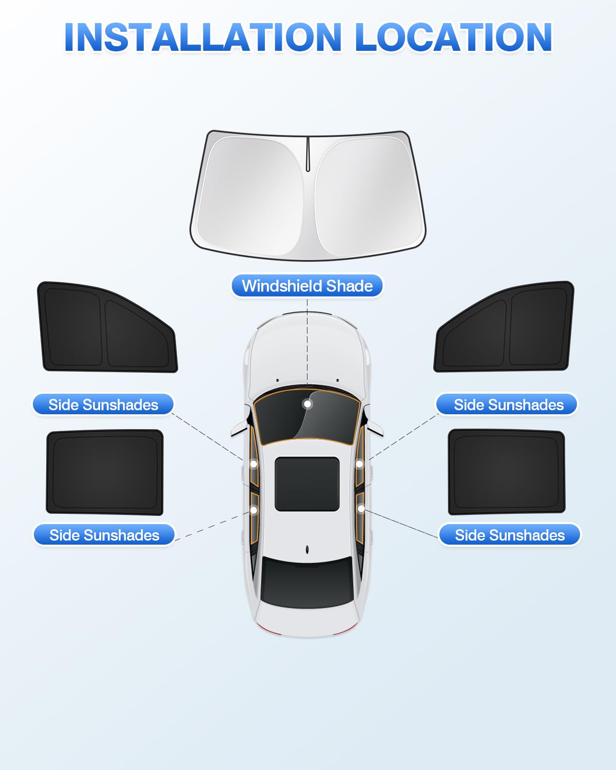 Canvcle Sunshades For Chevrolet/Chevy Silverado 2500 3500 Crew Cab 2020-2025 Accessories Windshield Sun Shade Side Rear Window S