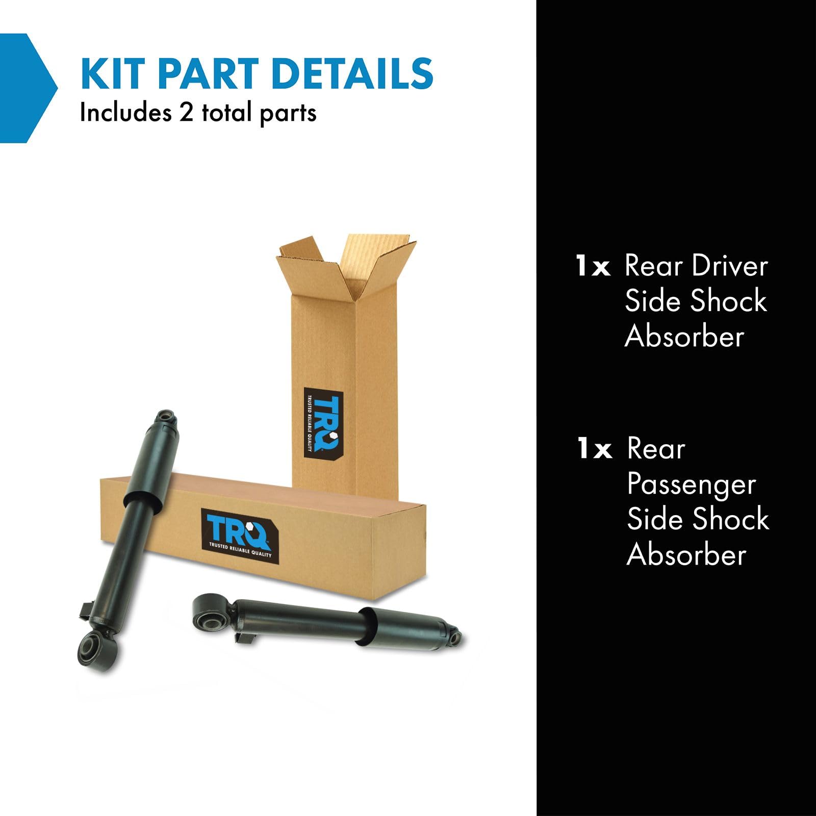 Trq Rear Shock Absorber Set Compatible With 2007-2012 Hyundai Santa Fe Veracruz 2011-2013 Kia Sorento