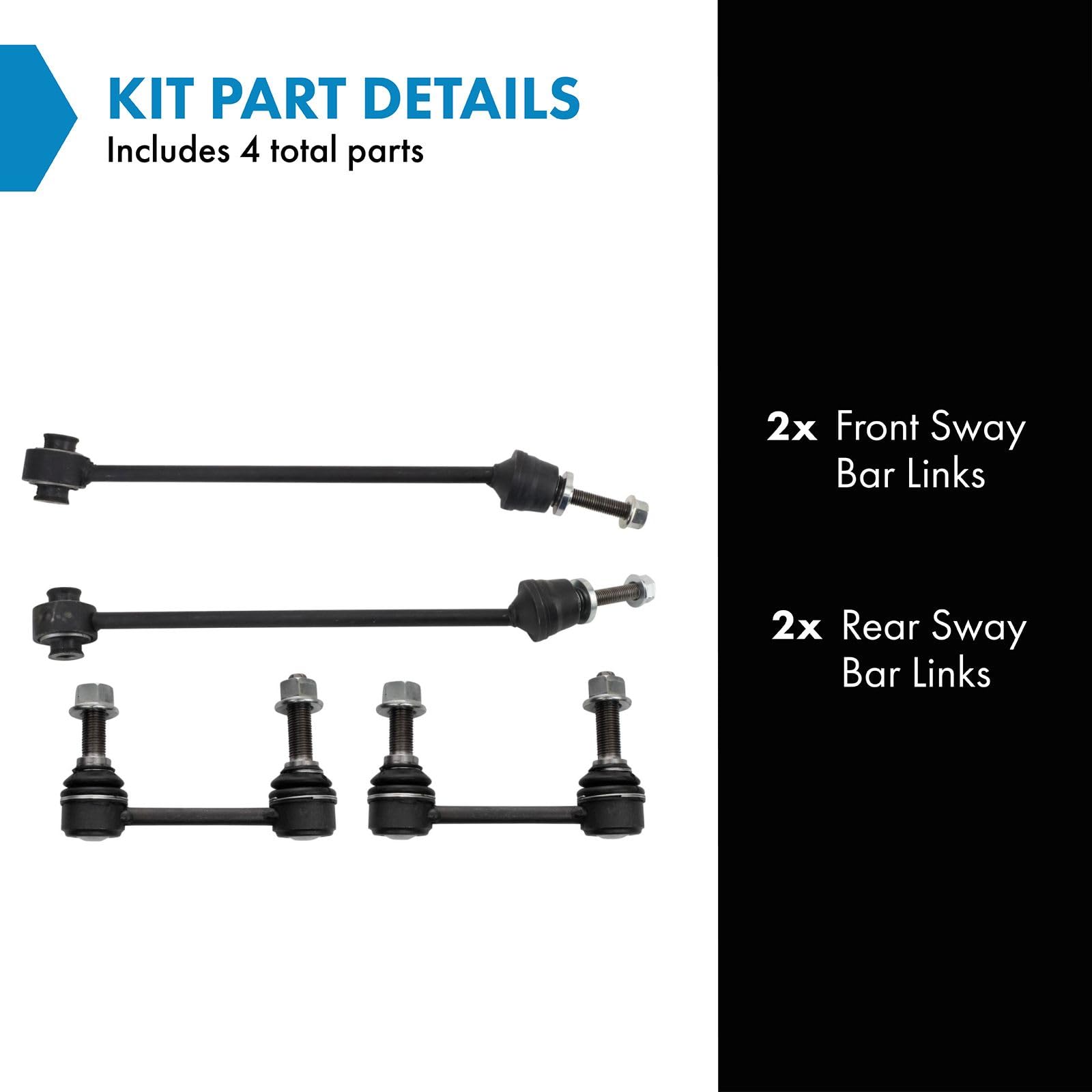 Trq Sway Bar Link Set Compatible With 2012-2019 Mercedes-Benz