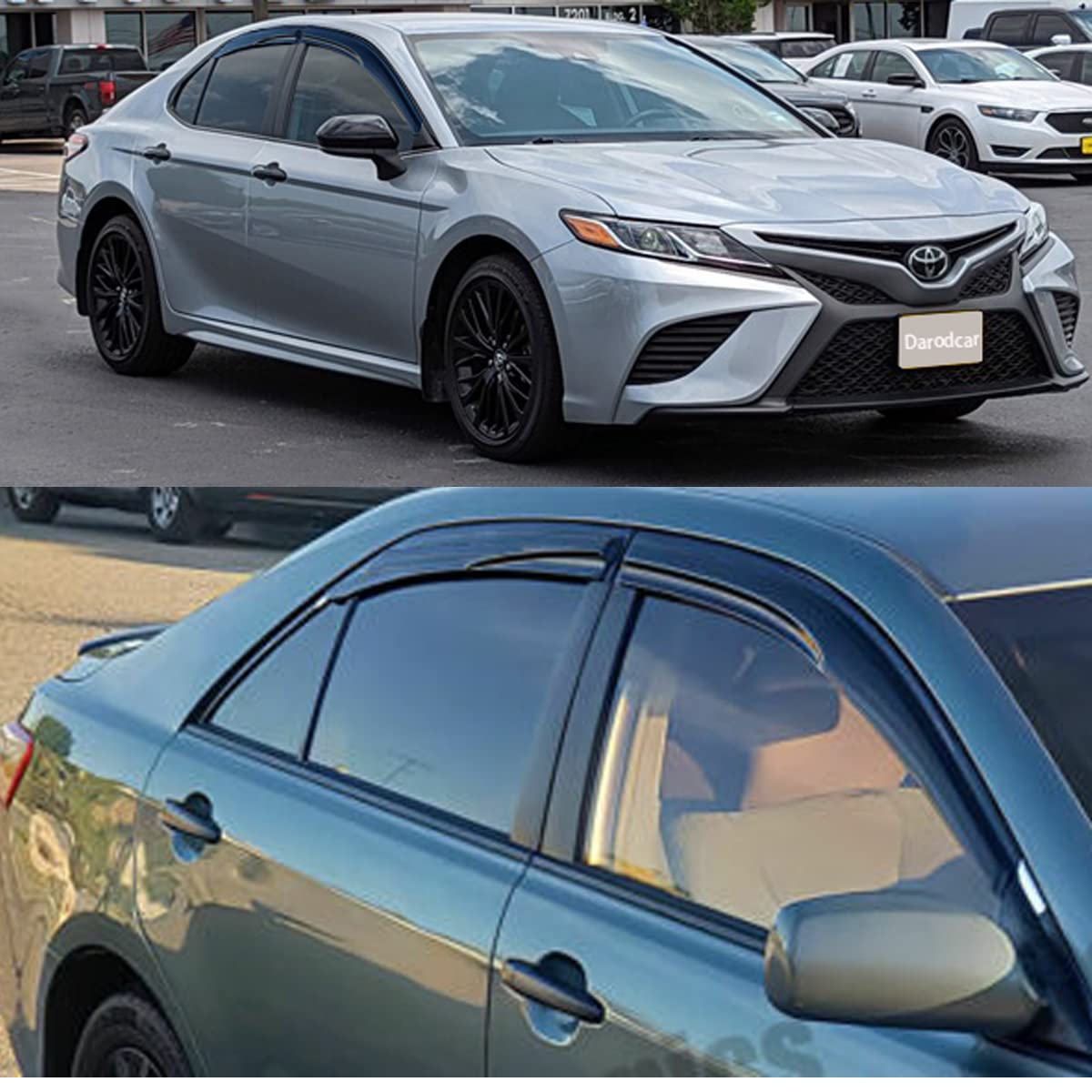 Side Window Visor Vent Deflectors Rain Guards For 2018-2024 Toyota Camry, Wind Vent Sun Shade Tape On Car Window Shades, Smoke T