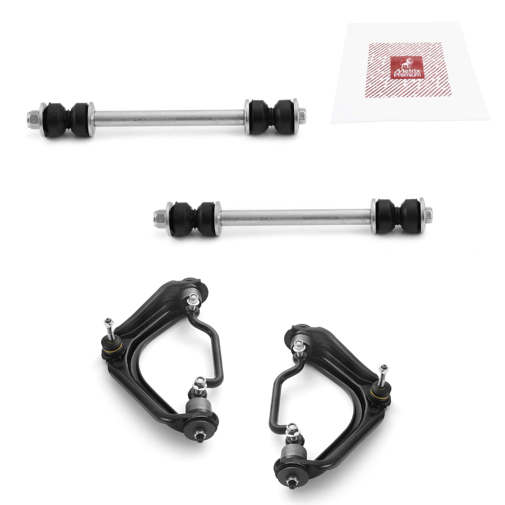 Metrix Premium Chassis Parts - 4 Pc Front L/R Upper Control Arm & Front Sway Bar Stabilizer End Link Kit Fits 02-05 Ford Explore
