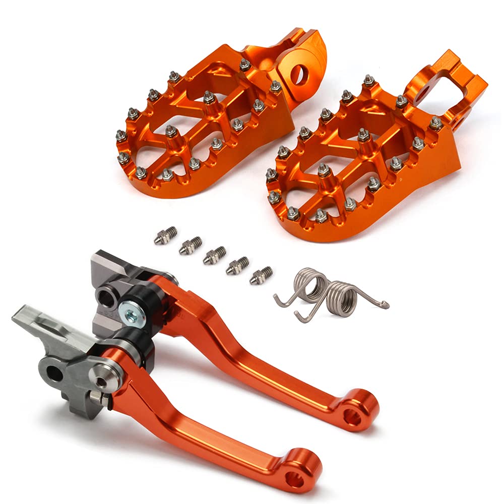 JFG RACING CNC Dirt Bike Foot Pegs Rest Pedal Footpegs And Dirt Bike Clutch Lever For 125/150/250 SX 150/250/300 XC-W 250/350/45