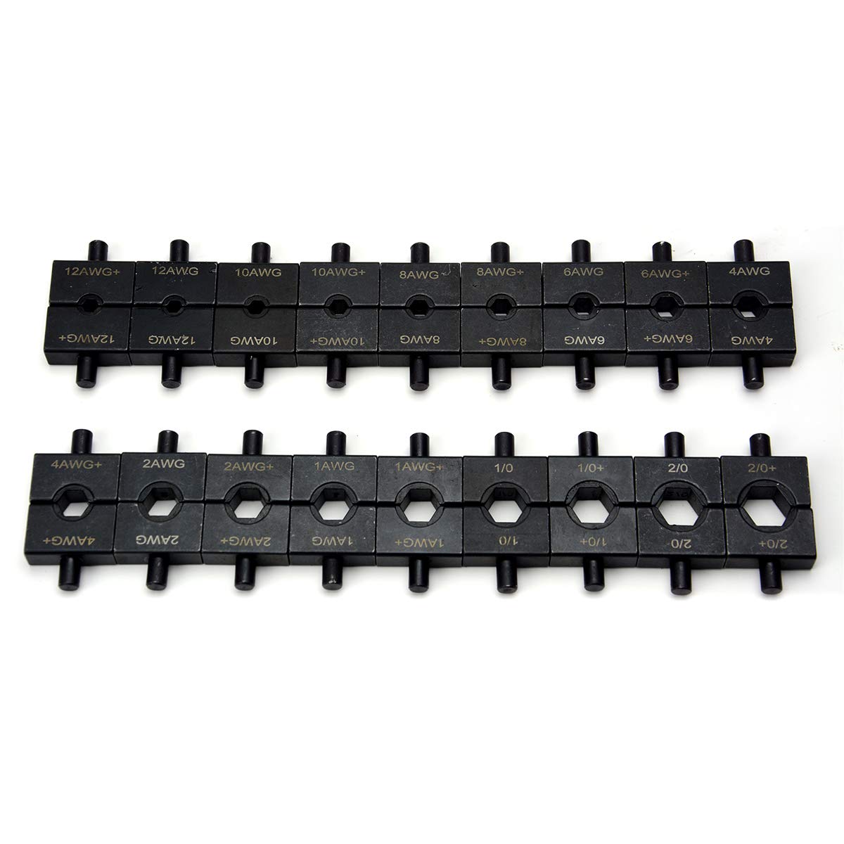 Temco Th0006 Hydraulic Electrical Cable Lug/Terminal Crimper Kit With 18 Die Sets 12 Awg - 00 (2/0) (5 Us Ton)