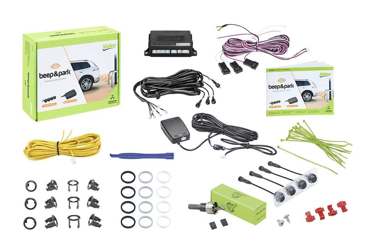 Valeo Beep And Park Parking Assistance Kit With 4 Sensors + 1 Speaker - Front Or Rear Mounting 632200