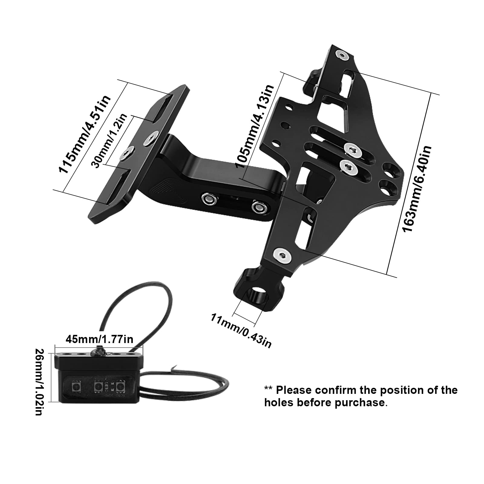 Mdpromcp Universal Motorcycle Fender Eliminator With Led Light Cnc Aluminum Motorcycle License Plate Bracket Motorcycle License