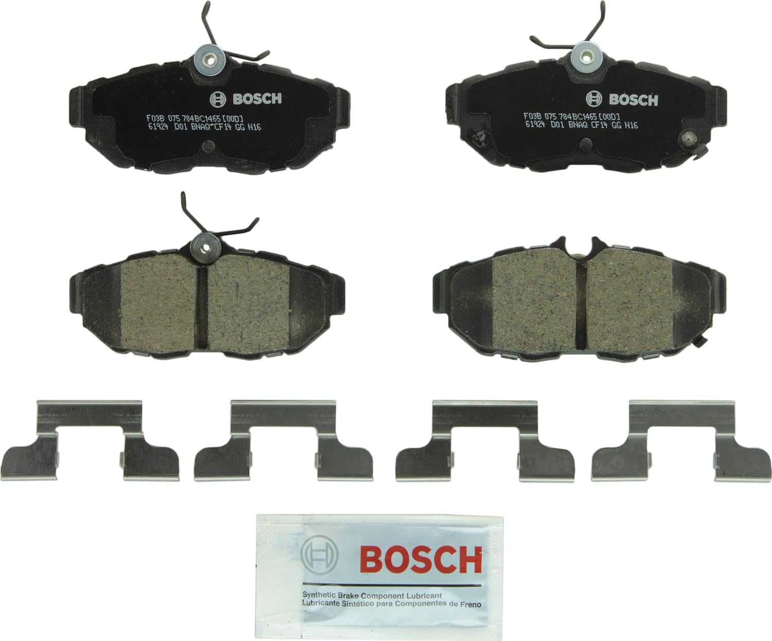 Bosch Bc1465 Quietcast Premium Ceramic Disc Brake Pad Set - Compatible With Select Ford Mustang; Rear