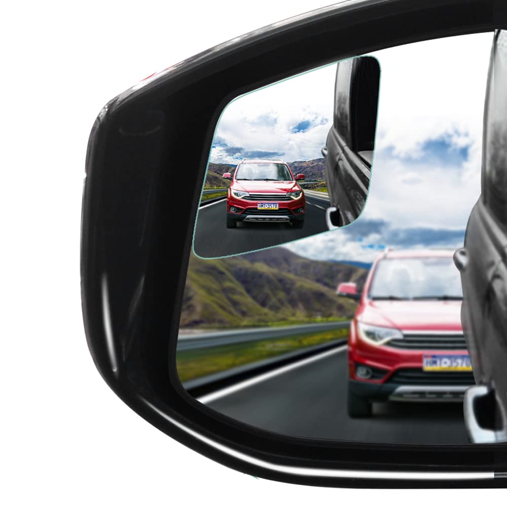 Pomfw Blind Spot Mirror, 2 Inch Rearview Convex Side Mirrors For Cars Suv Truck Van Stick On 3M Adhesive, Rear View Hd Glass Frameless Sway Rotate Adjustable Wide Angle 2Pcs (Rhombus)