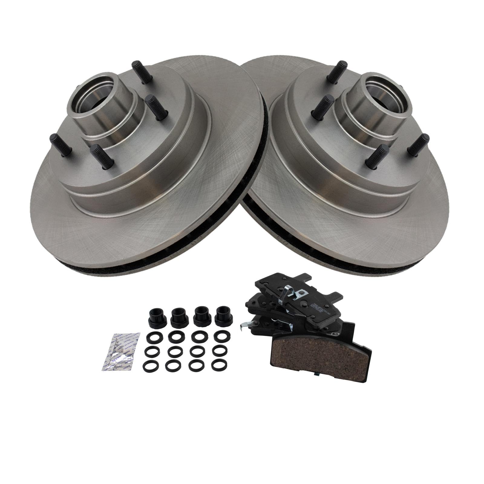 Trq Front Brake Pad & Rotor Kit Brake Pads Brake Rotor Ceramic Compatible With 1992-1993 Cadillac Commercial Chassis