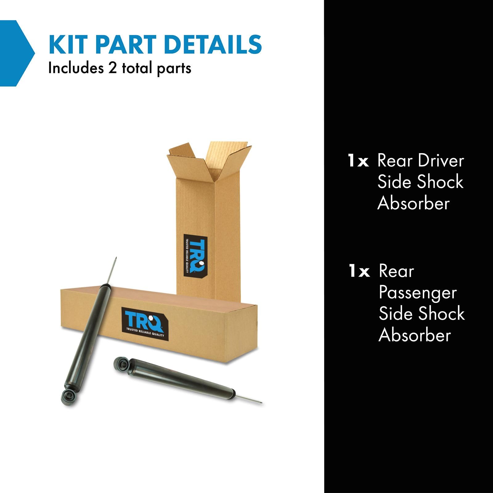 Trq Rear Shock Absorber Set Compatible With 2012-2018 Ford Focus