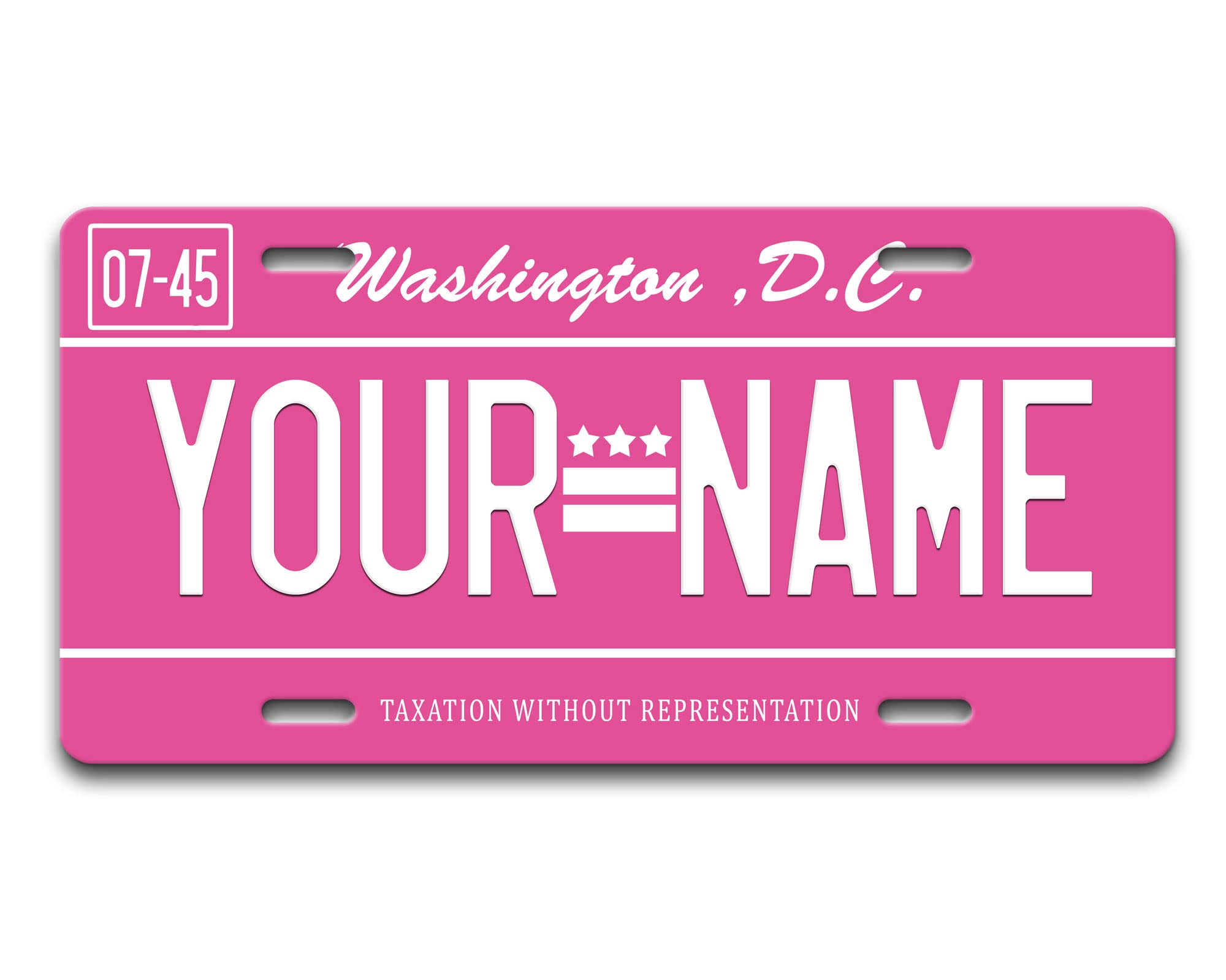 Brgiftshop Personalized Licence Plate Washington Dc Pink Holiday 2021 State Car Vehicle 6X12 Inches Custom Name Auto Tag (All States Available)